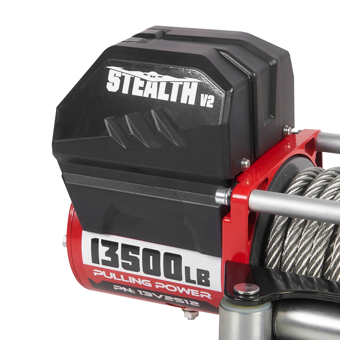 Stealth Winches 13500lb Truck Winch 12V Electric Winch with 2 Wireless remotes and Steel Rope, Perfect for SUV Towing Trailer Winch, Hook, Weatherproof, with Roller Fairlead, Heavy Duty