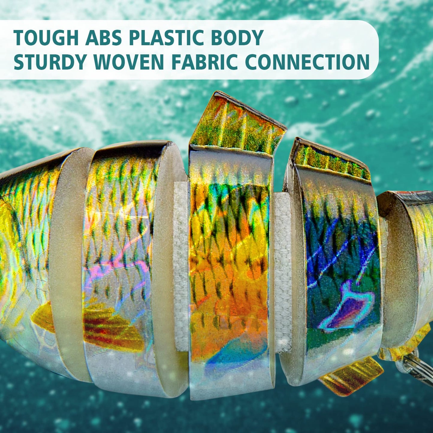 Bass Fishing Lure for Freshwater and Saltwater Lifelike Fishing Lures Multi Jointed Swimbait for Bass Trout Crappie Walleye Pike Fishing Gifts for Men