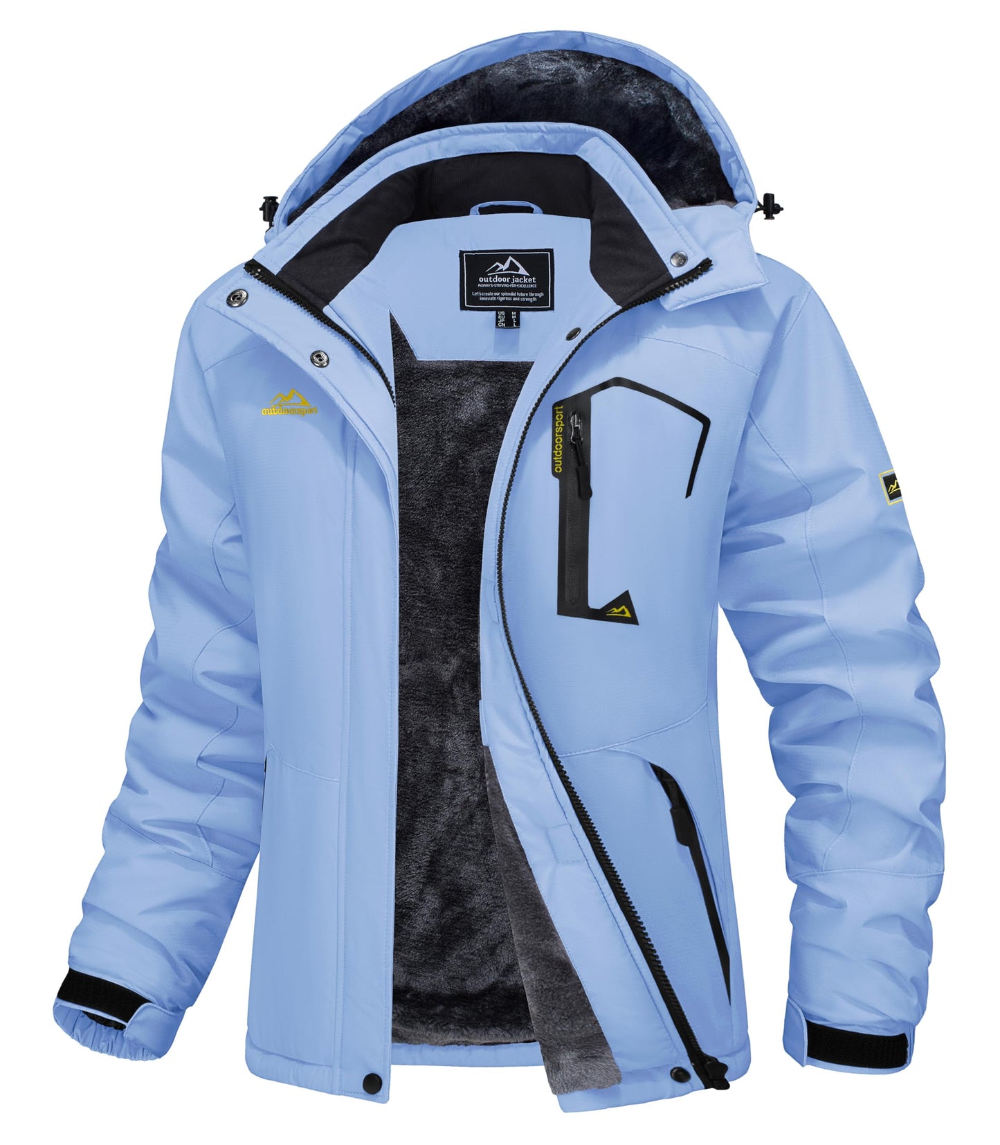 MAGCOMSEN Women's Ski Jacket Waterproof Insulated Snow Jacket Warm Windproof Winter Coats with Hood Fleece Lined Jacket
