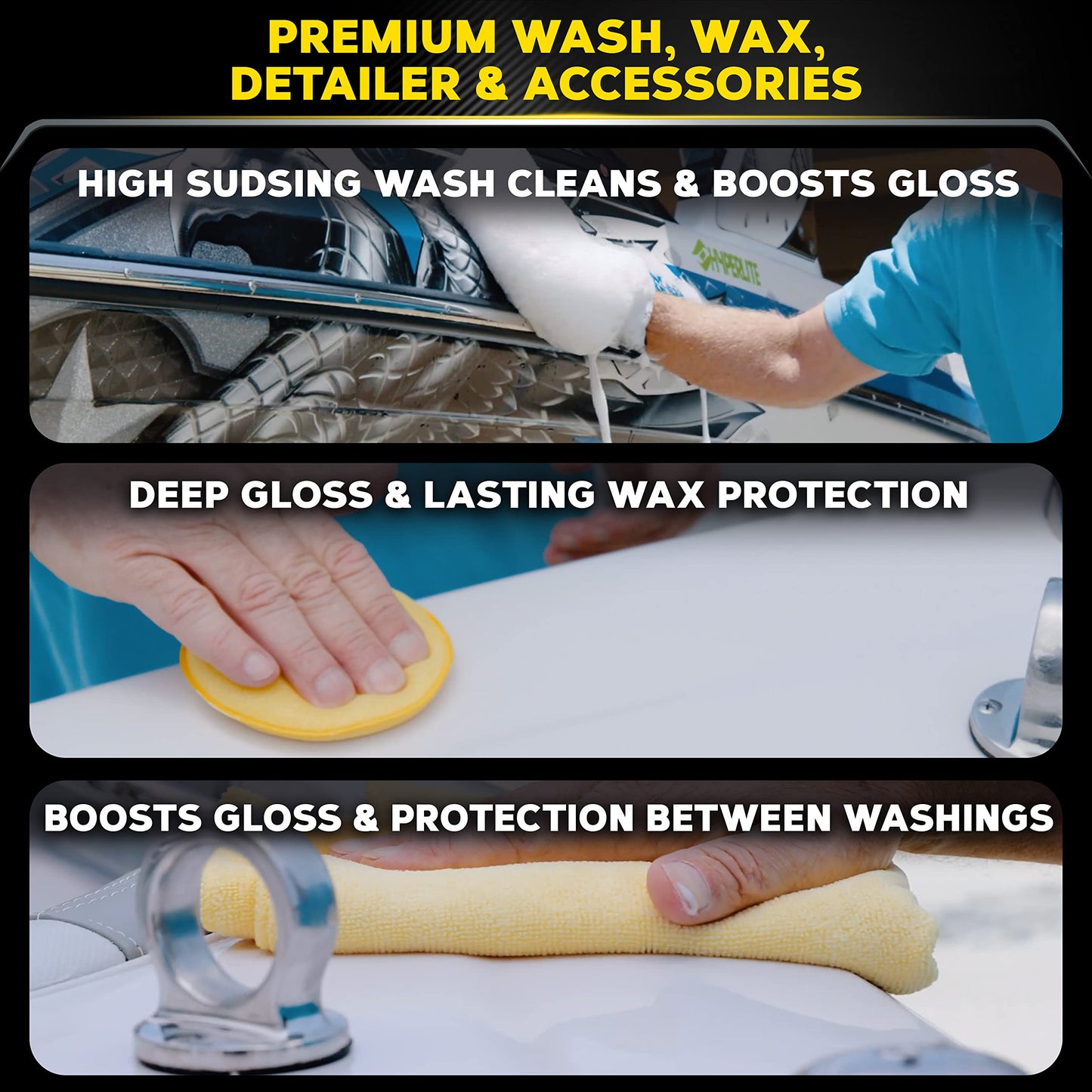 Meguiar's M4965 Marine/RV Fiberglass Restoration System, 3-Piece Marine Fiberglass Repair Kit Featuring Oxidation Remover for Boat Care Plus Boat Polish and Wax