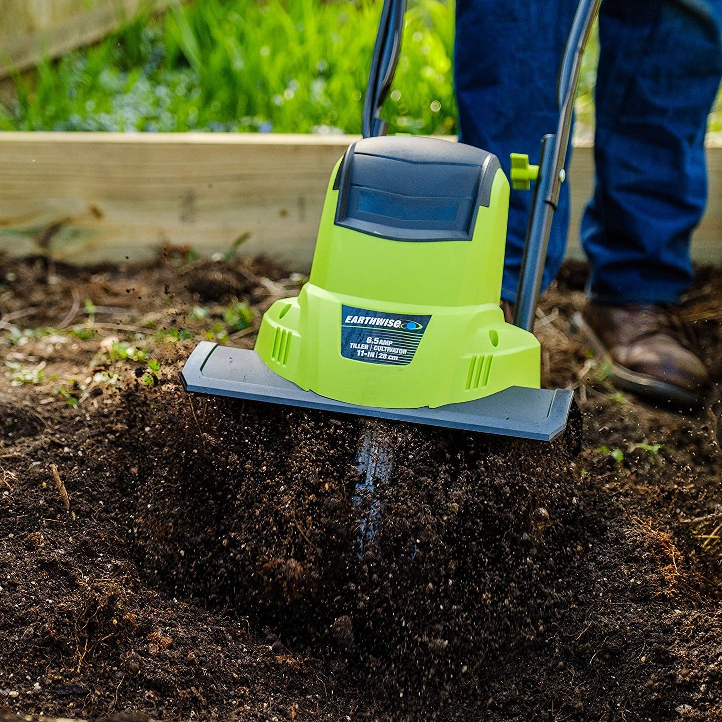 Earthwise TC70025 7.5-Inch 2.5-Amp Corded Electric Tiller/Cultivator, 7.5-Inch, 2.5-Amp Corded, Grey