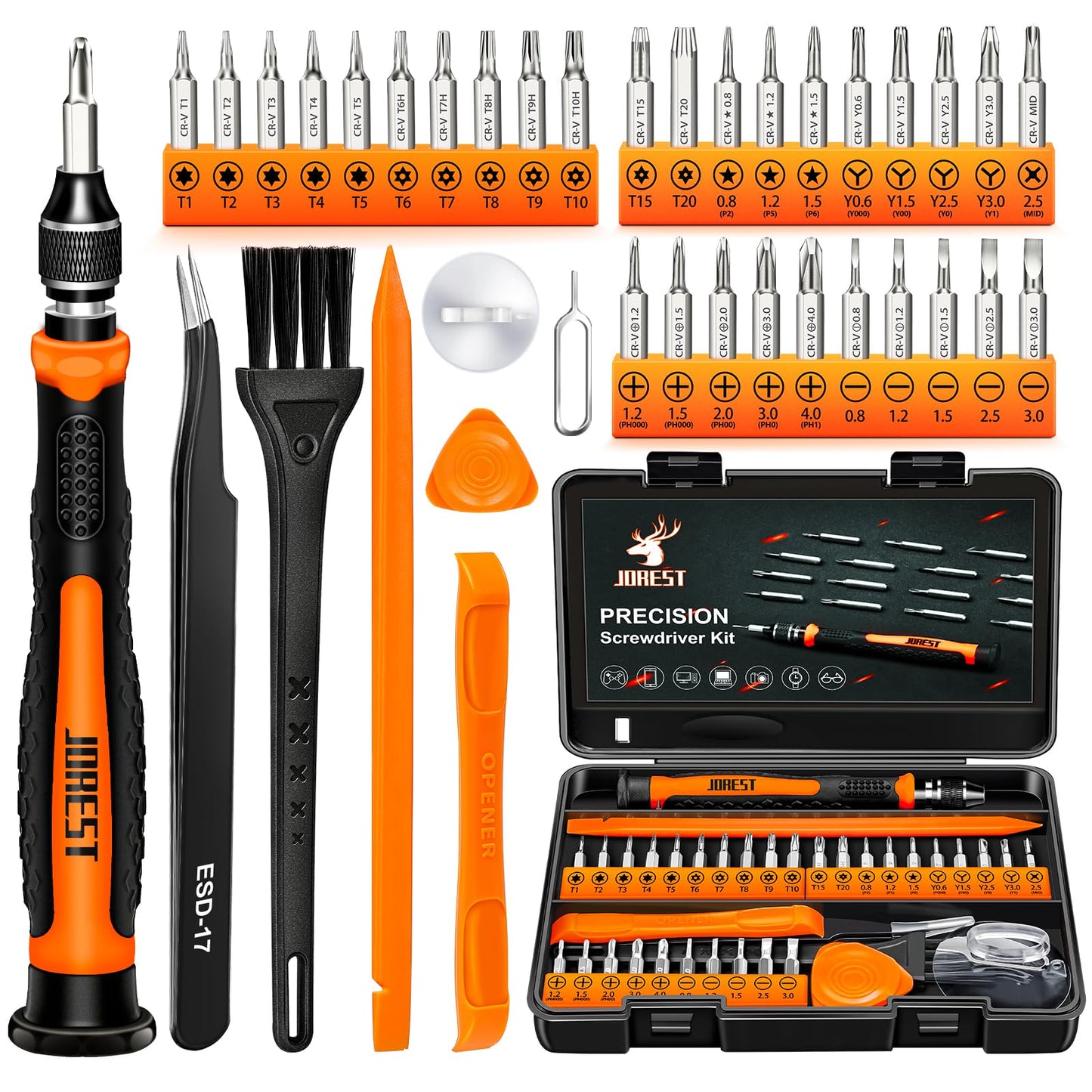 JOREST 152 in 1 Precision Screwdriver Set, Tool Gifts for Men, Magnetic Tool Kit with Torx Triwing Bits, Repair for Electronics,Macbook, Laptop, PC, RC, PS5, iphone,Jewelers, XBOX, Glasses