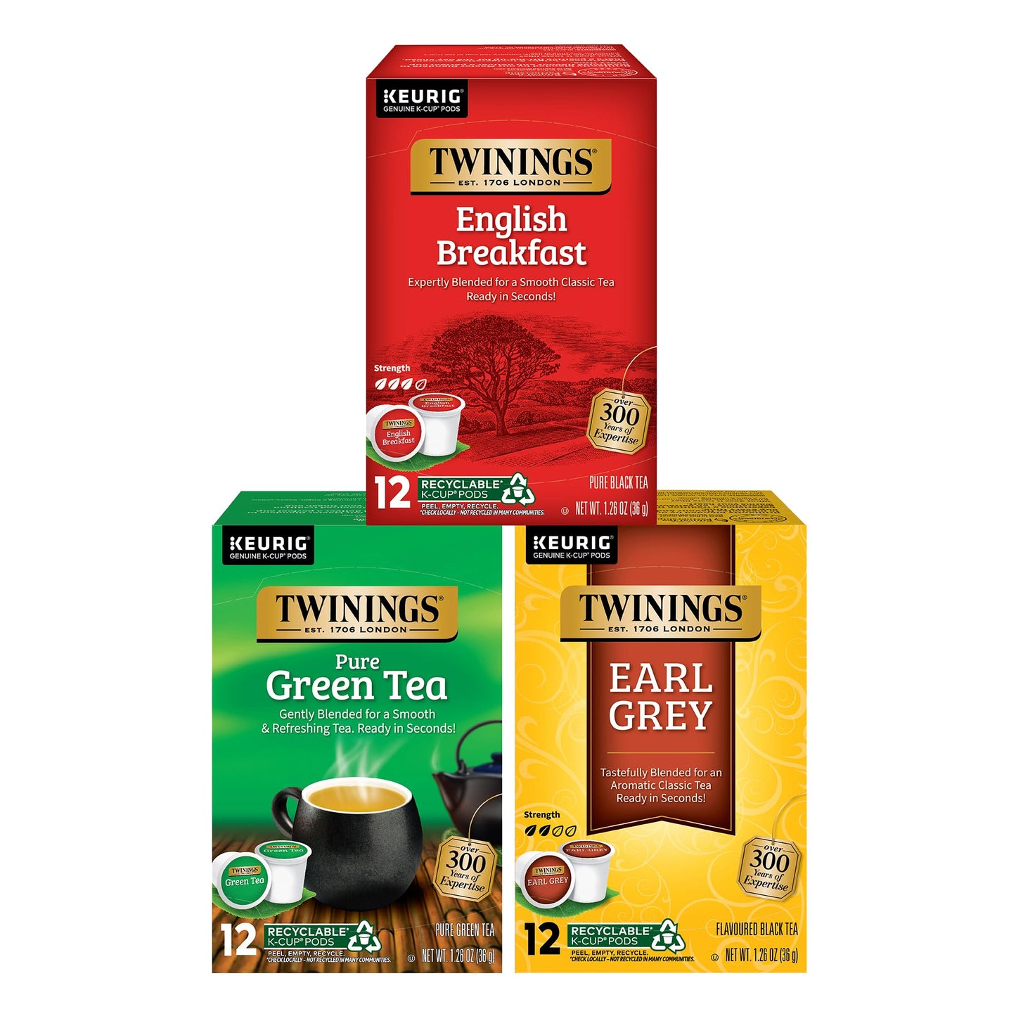 Twinings English Breakfast Black Tea K-Cup Pods for Keurig, 24 Count (Pack of 1), Smooth, Flavourful, Robust, Caffeinated, Enjoy Hot or Iced