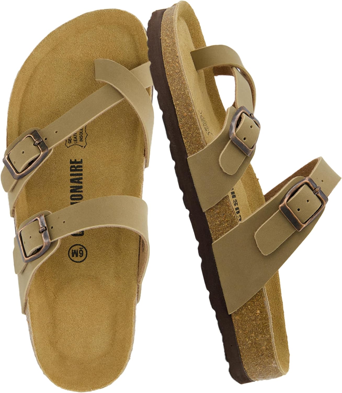 CUSHIONAIRE Women's Luna Cork Footbed Sandal With +Comfort