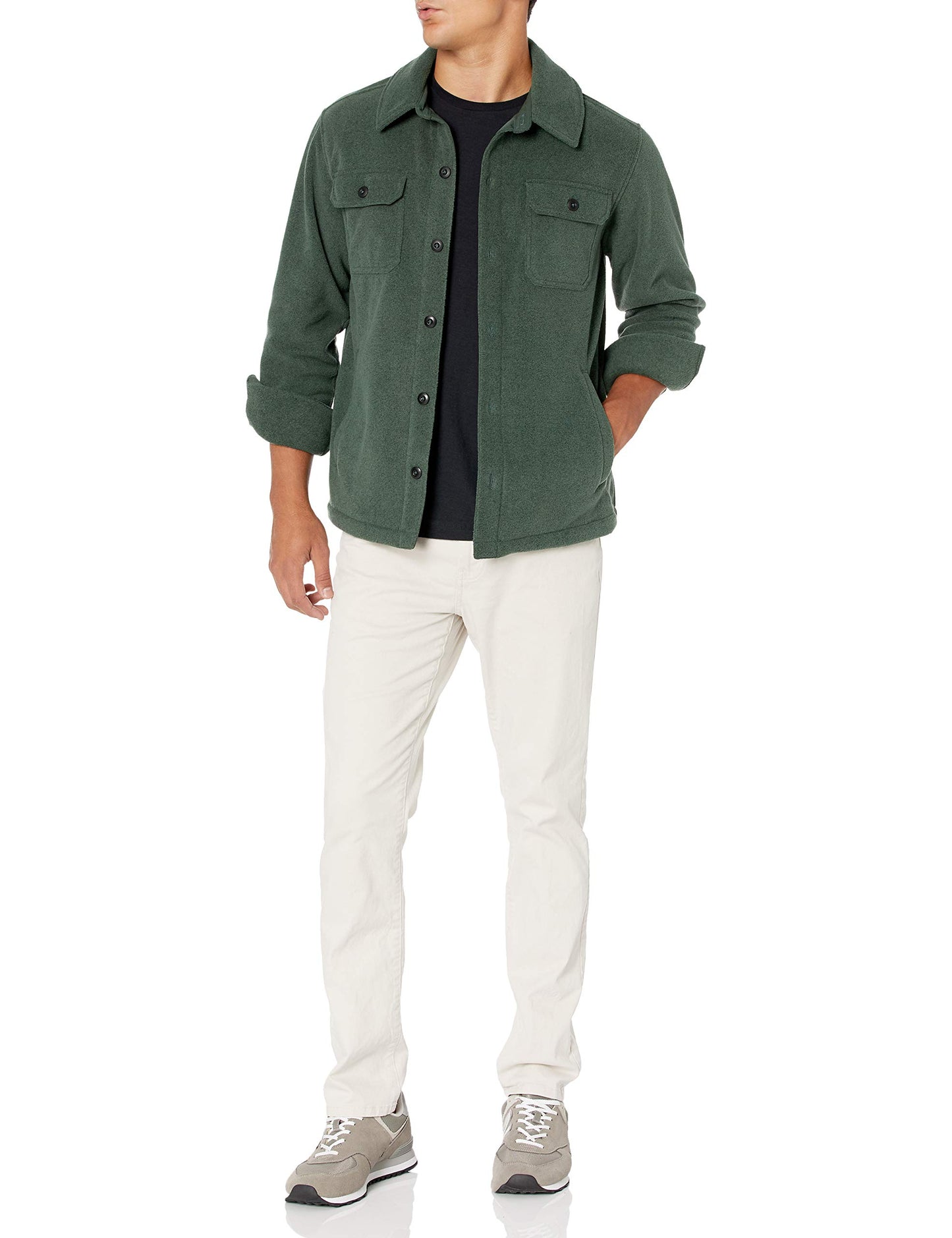 Amazon Essentials Men's Long-Sleeve Polar Fleece Shirt Jacket