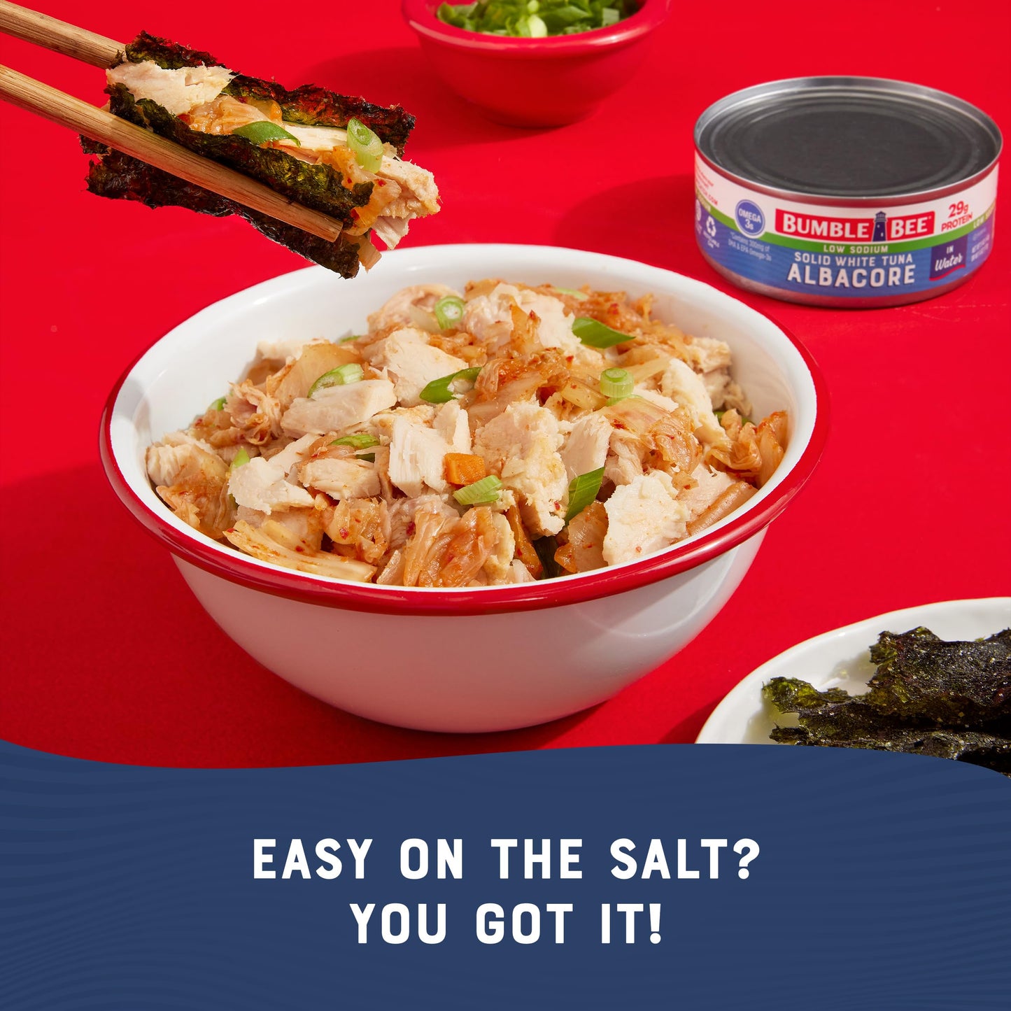 Bumble Bee Solid White Albacore Tuna in Water, 5 oz Can (Pack of 8) - Wild Caught Tuna - 29g Protein per Serving, High in Omega-3s - Non-GMO Project Verified, Gluten Free, Kosher