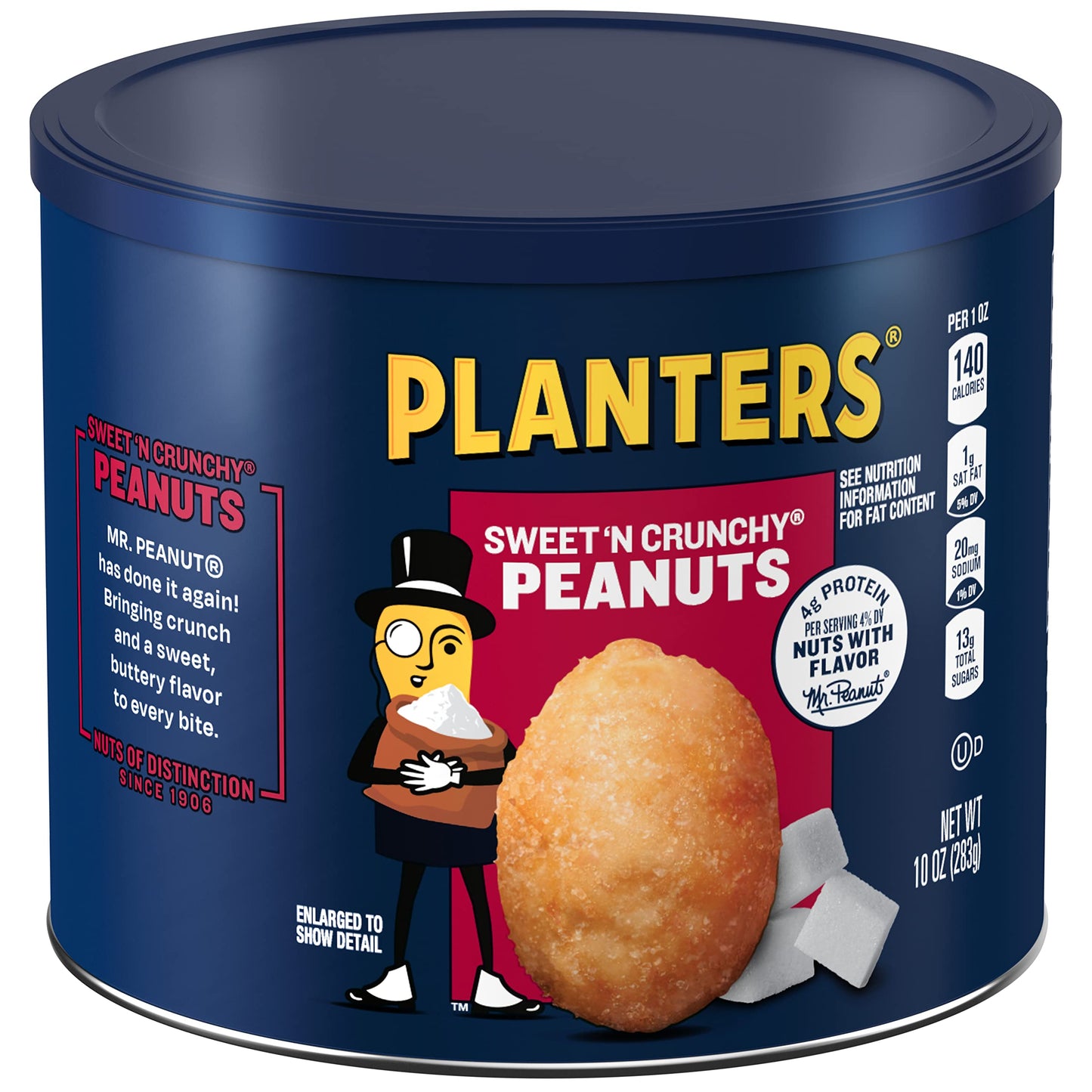 PLANTERS Peanuts, Lightly Salted Peanuts, Dry Roasted, Snacks for Adults, (6 ct Pack, 2.2 lb Containers)