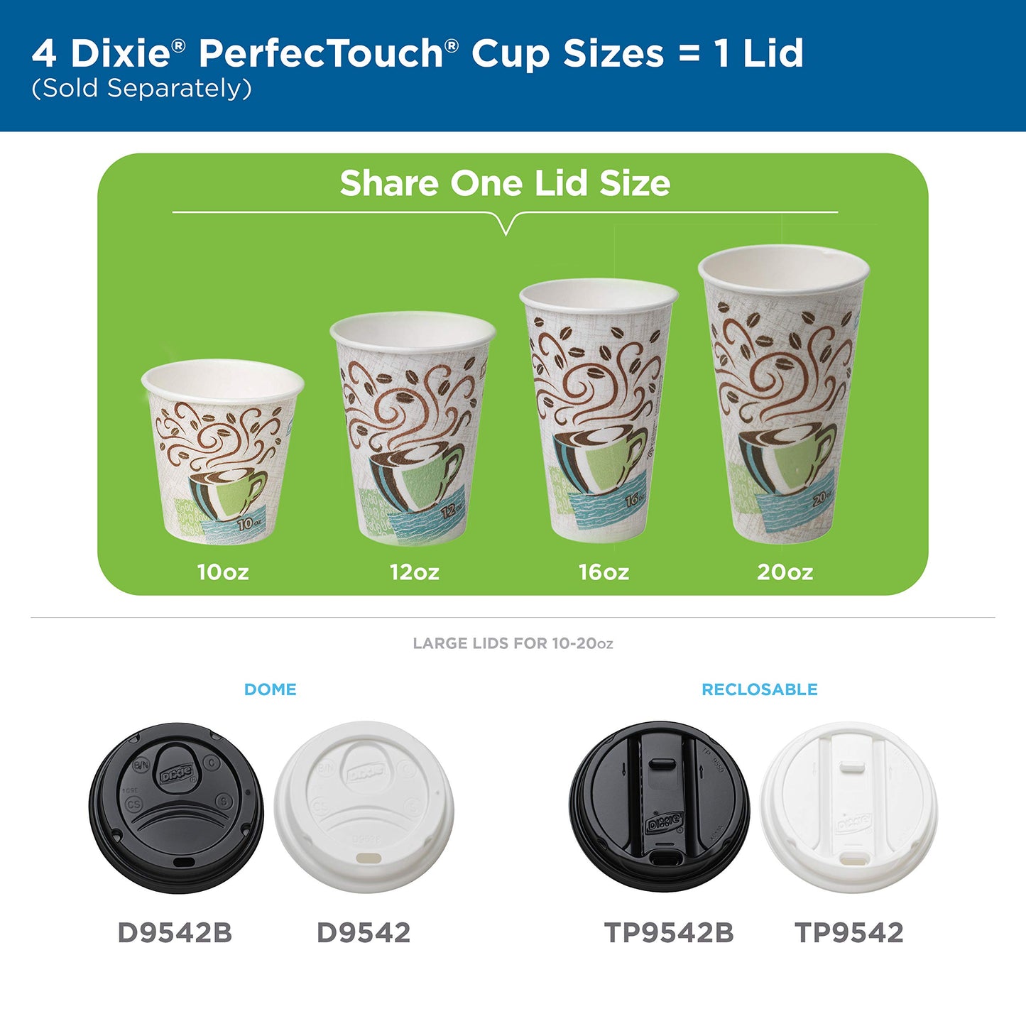 Dixie PerfecTouch 12 oz Paper Coffee Cups By GP PRO, Coffee Haze Design, 500 Count (25 Disposable Cups Per Sleeve, 20 Sleeves Per Case), 5342DX
