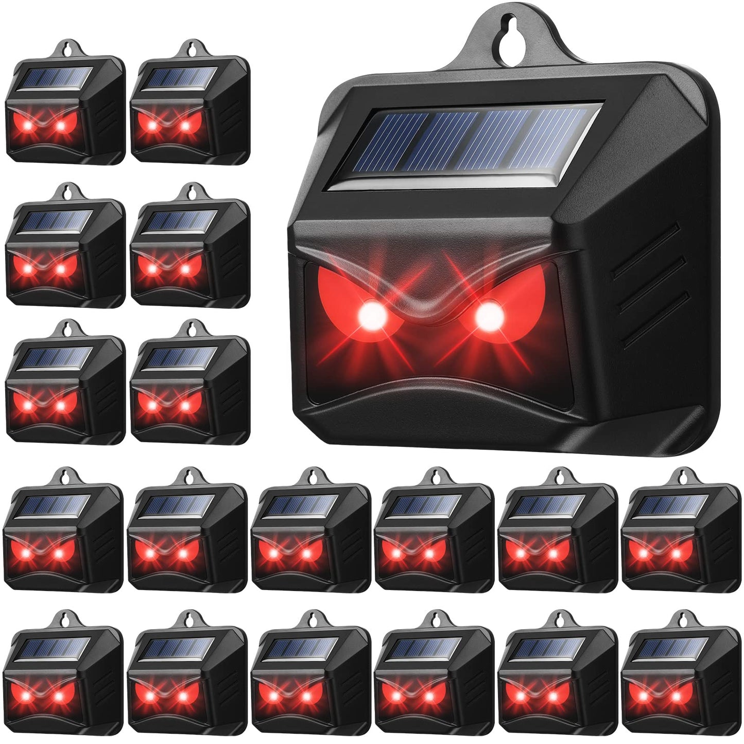 12 Pack Solar Control Light Nocturnal Animal Repeller Outdoor Deterrent Devices Light Sensor Animal Repellent for Skunk Deer Coyote Fox Raccoon Cat Garden Yard Farm Chicken Coop (Black)