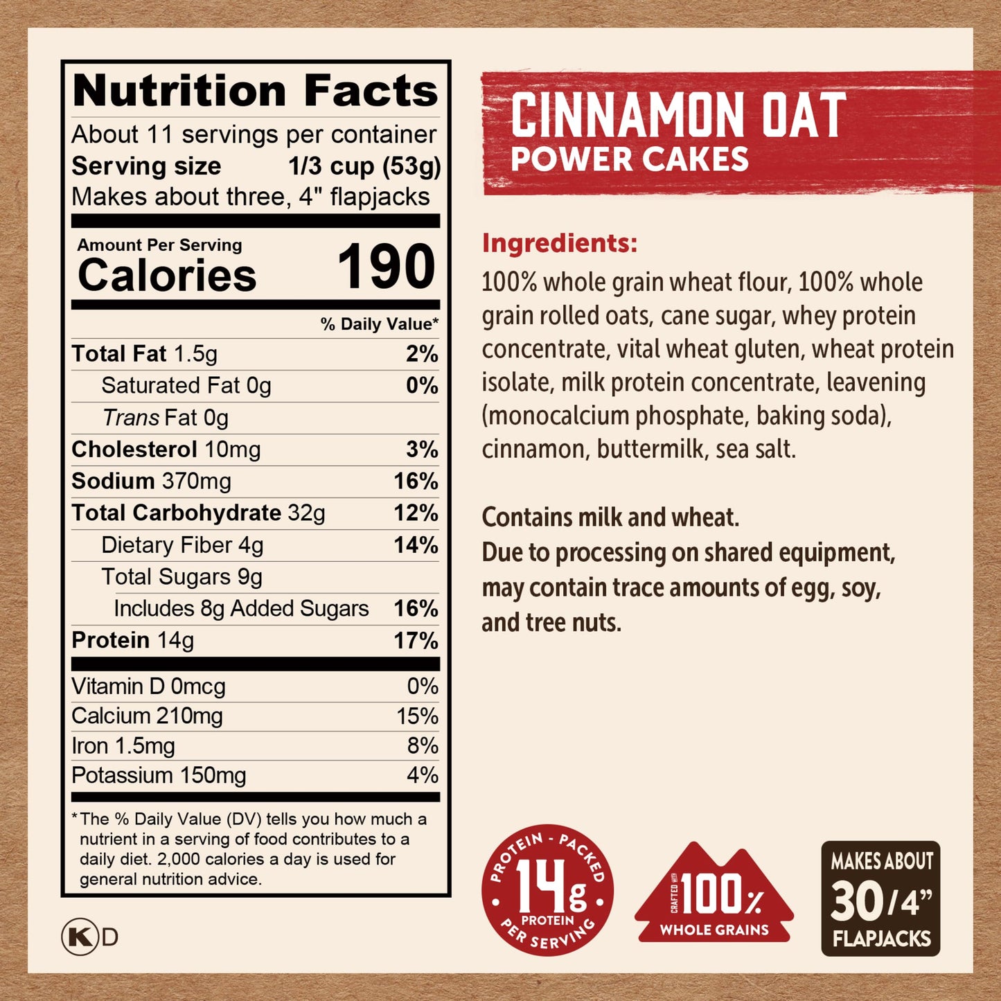 Kodiak Cakes Protein Pancake Power Cakes, Flapjack and Waffle Baking Mix, Buttermilk, 20 Oz, (Pack of 6)