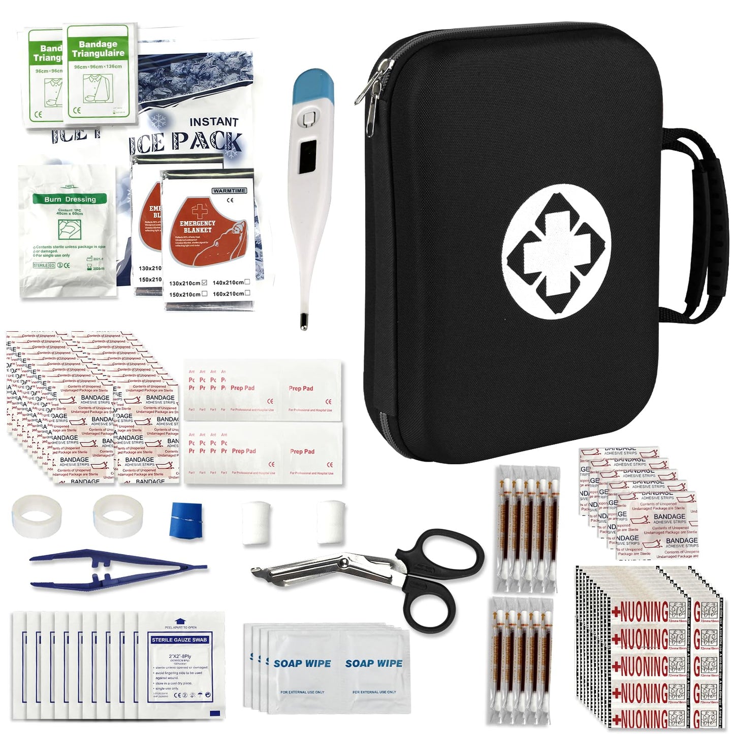 276PCS First Aid Kit Home Car Camping Hiking Emergency Supplies Small Compact Lovely Bag for School Outdoor, Basic Outdoor Essentials Survival Kit for Travel AMORNING
