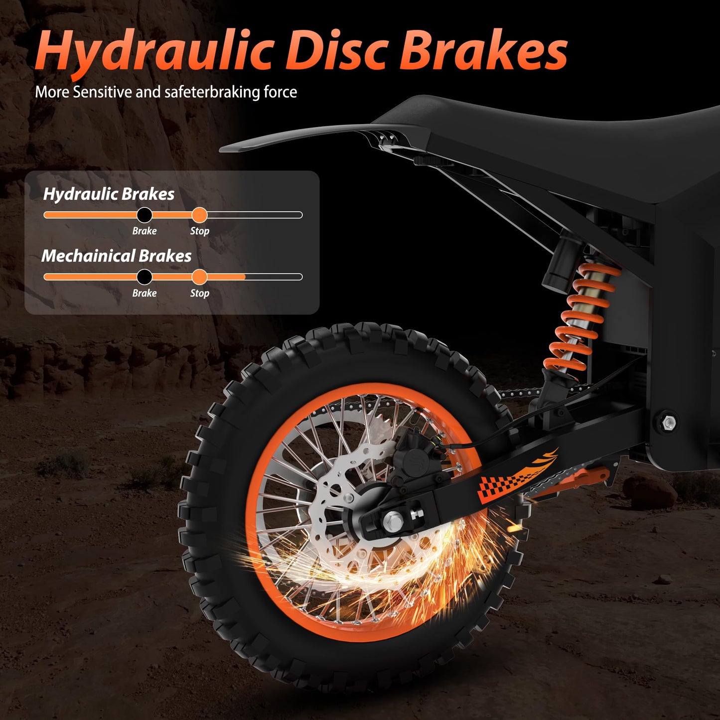 Soleil01 Electric-Dirt-Bike for Teens Adults, 14"/12" Fat Tire 2000W Electric-Motorcycle with 48V 21AH Battery Ebike 37MPH Hydraulic Brakes Mountain Off-Road EBike Fit Age 13+