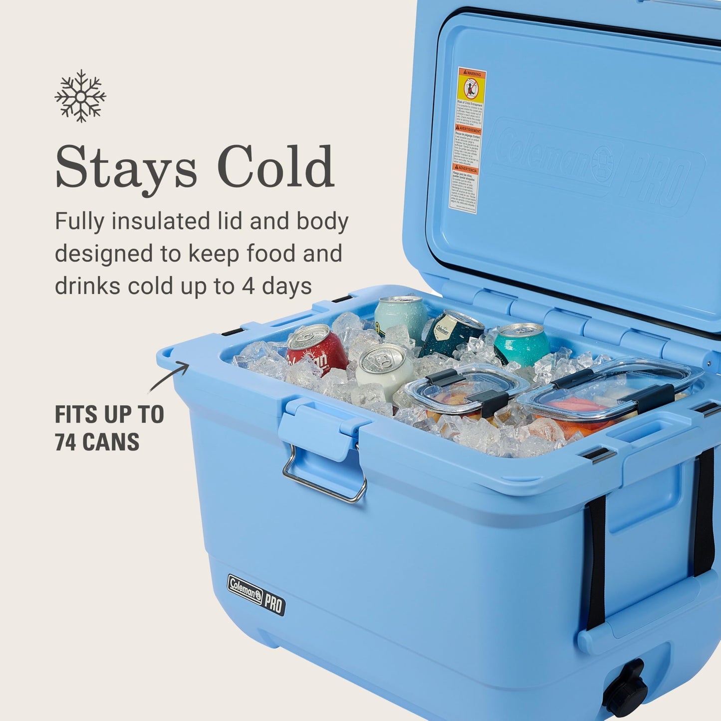 Coleman Pro 25qt Ultra-Light Premium Hard Cooler, Extra-Thick Insulation Keeps Ice up to 3 Days, 36-Can Capacity