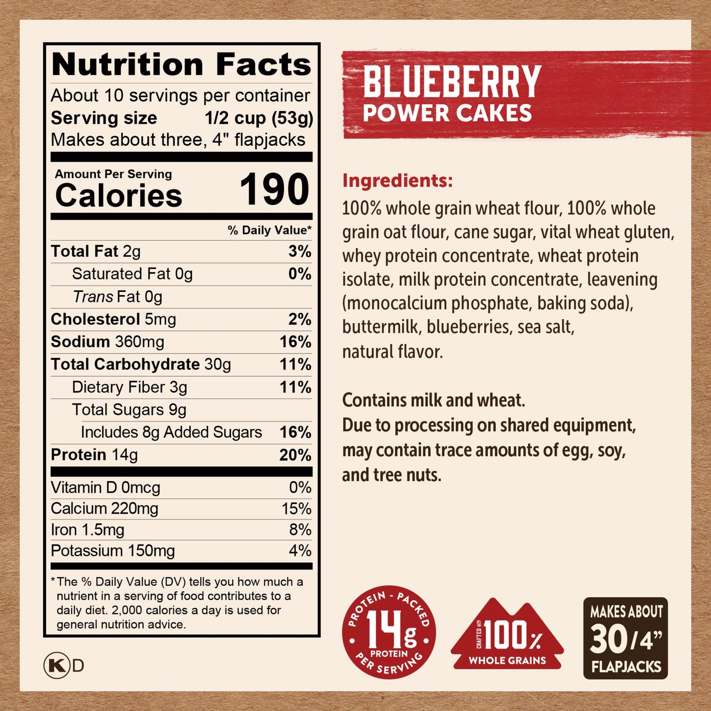 Kodiak Cakes Protein Pancake Power Cakes, Flapjack and Waffle Baking Mix, Buttermilk, 20 Oz, (Pack of 6)