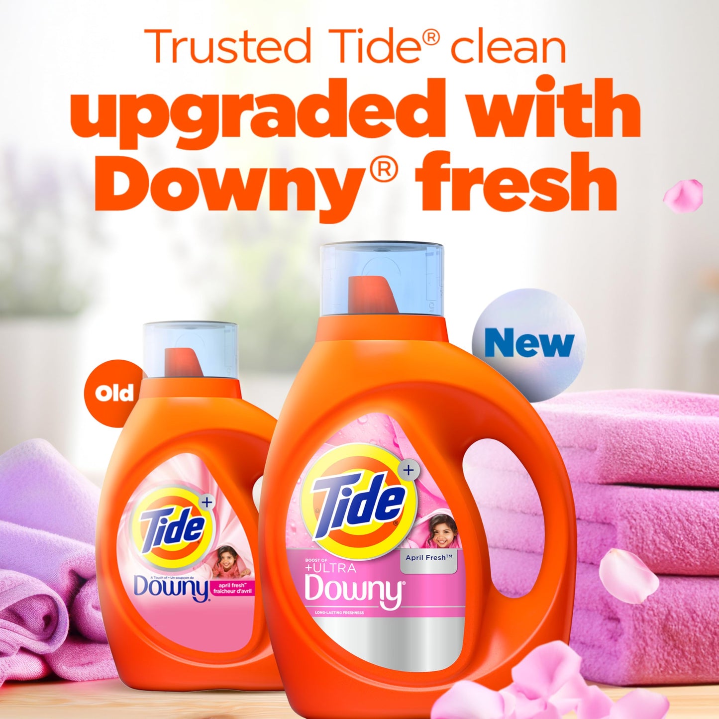 Tide plus Downy Liquid Laundry Detergent Soap, April Fresh Scent, HE Compatible, 94 Loads, 132 fl oz (Packaging May Vary)