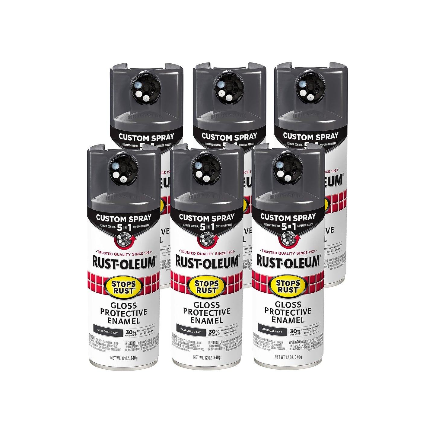 Rust-Oleum 376892 Stops Rust Custom Spray 5-in-1 Spray Paint, 12 oz, Gloss Leather Brown