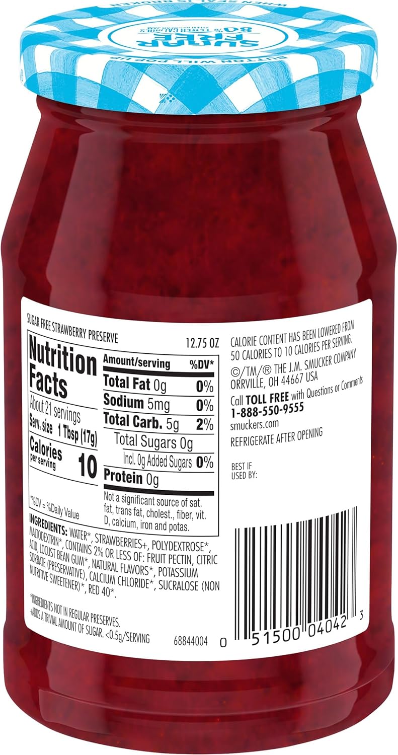 Smucker's Sugar Free Strawberry Preserves, 12.75 Ounces