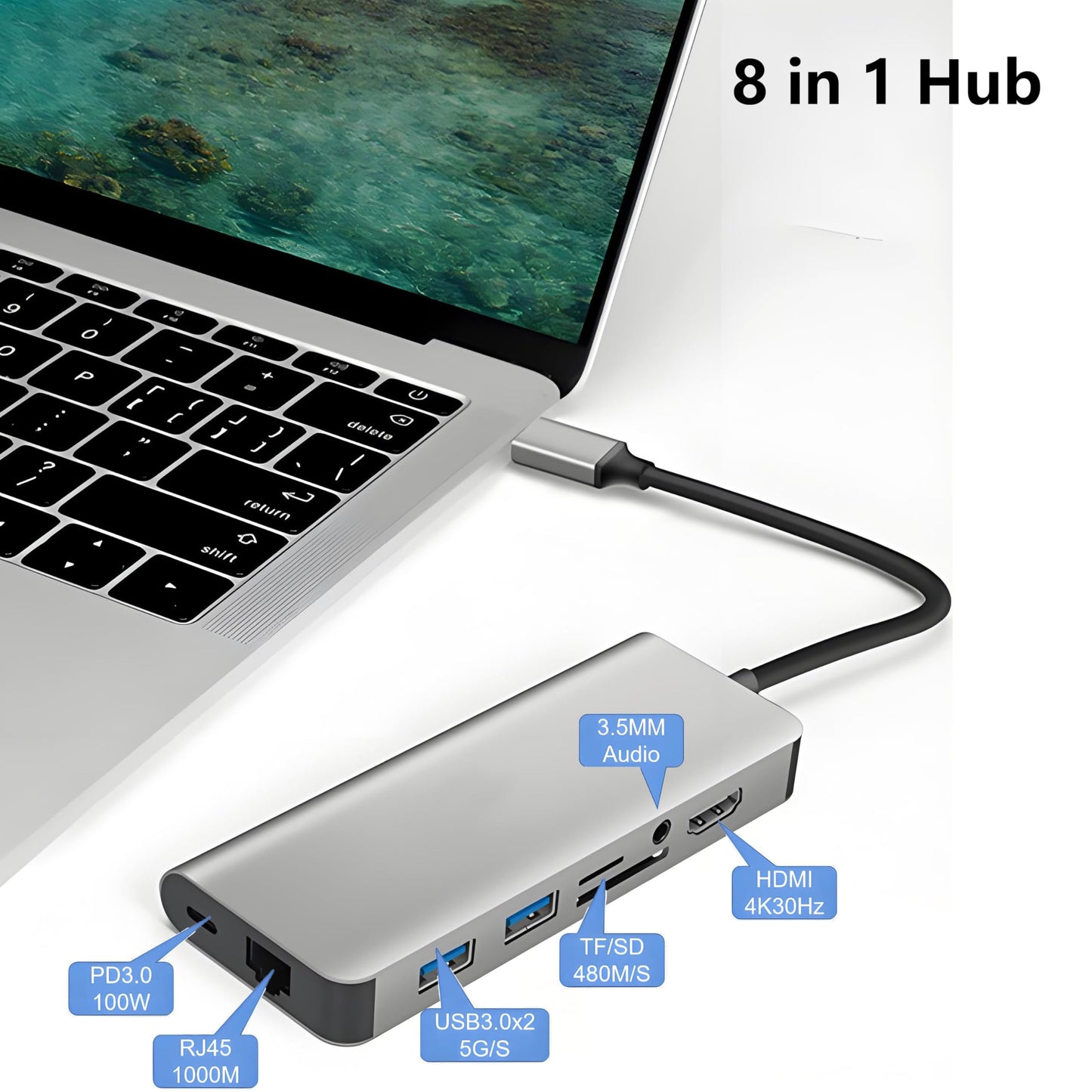 HP Touchscreen Laptop Computer for College Student Home Study & Business, 32GB DDR4 RAM, 1TB PCIe SSD, Intel 8-Core Processor, 15.6", WiFi 6, BT 5.4, HDMI, Moonlight Blue, Windows 11 Pro, Type-C HUB