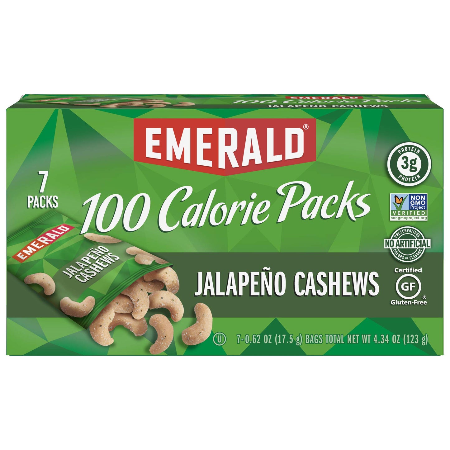 Emerald Nuts Mixed Nuts Variety Pack 18ct (1-Pack) , 100-Calorie Individual Packs , Features Dry Roasted Almonds, Natural Almonds & Walnuts, and Roasted & Salted Cashews