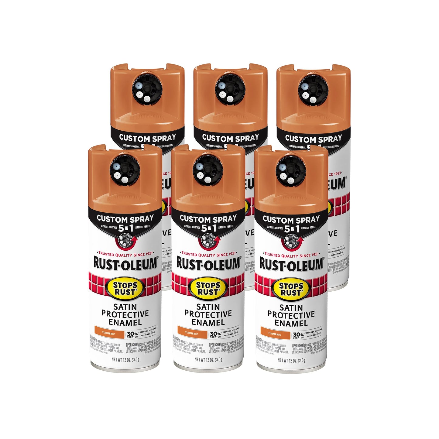 Rust-Oleum 376892 Stops Rust Custom Spray 5-in-1 Spray Paint, 12 oz, Gloss Leather Brown