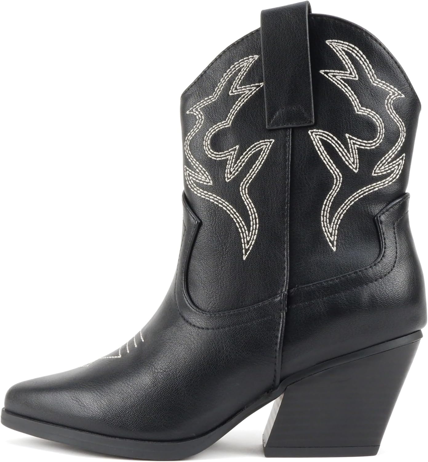 Soda “BLAZING” ~ Women Western Bootie Pointe Toe with Low Heel (Wide Fit Available)