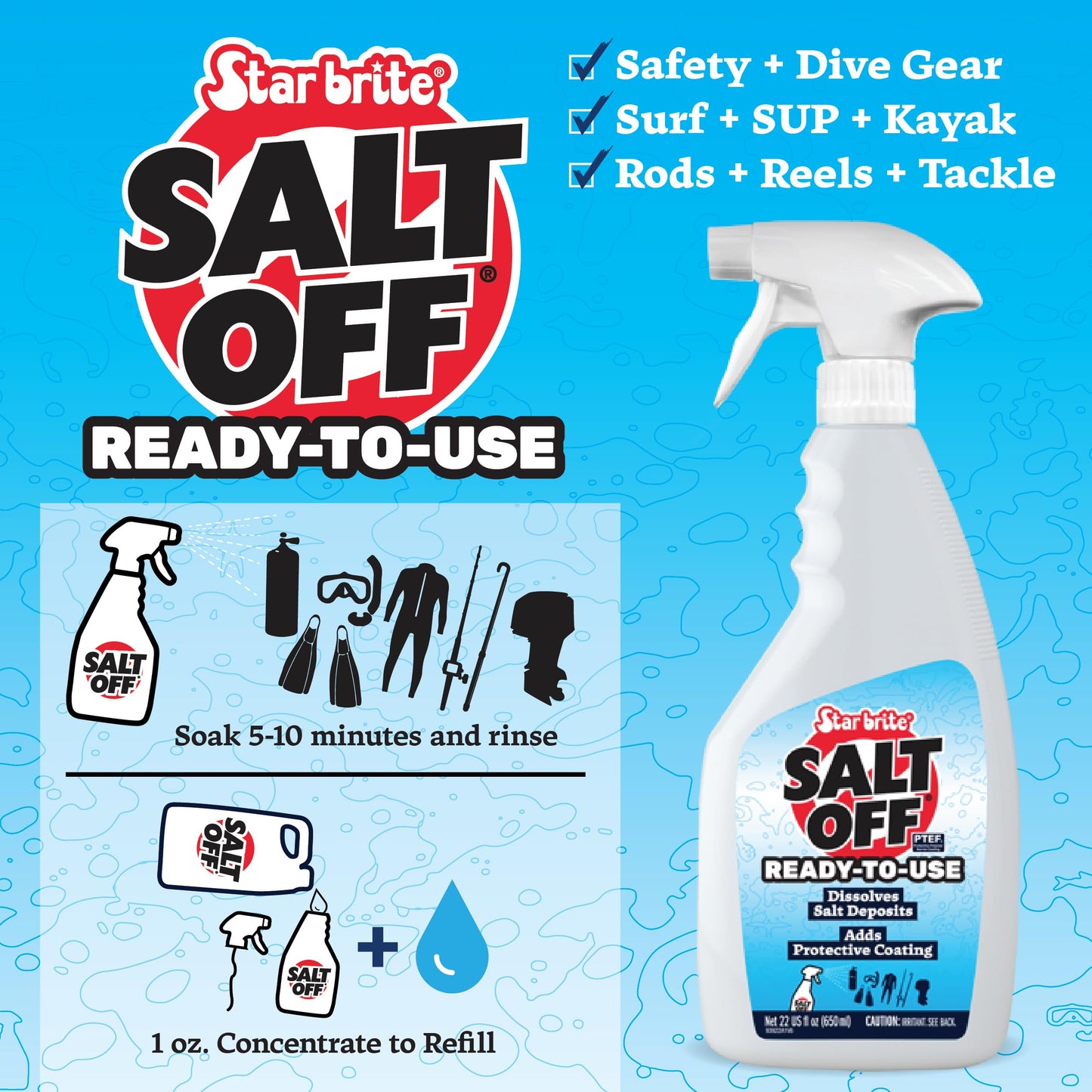 STAR BRITE Salt Off Concentrate - 1 Gallon - Ultimate Salt Remover Wash & Marine Engine Flush for Boats, Vehicles, Trailers, and More (093900N)