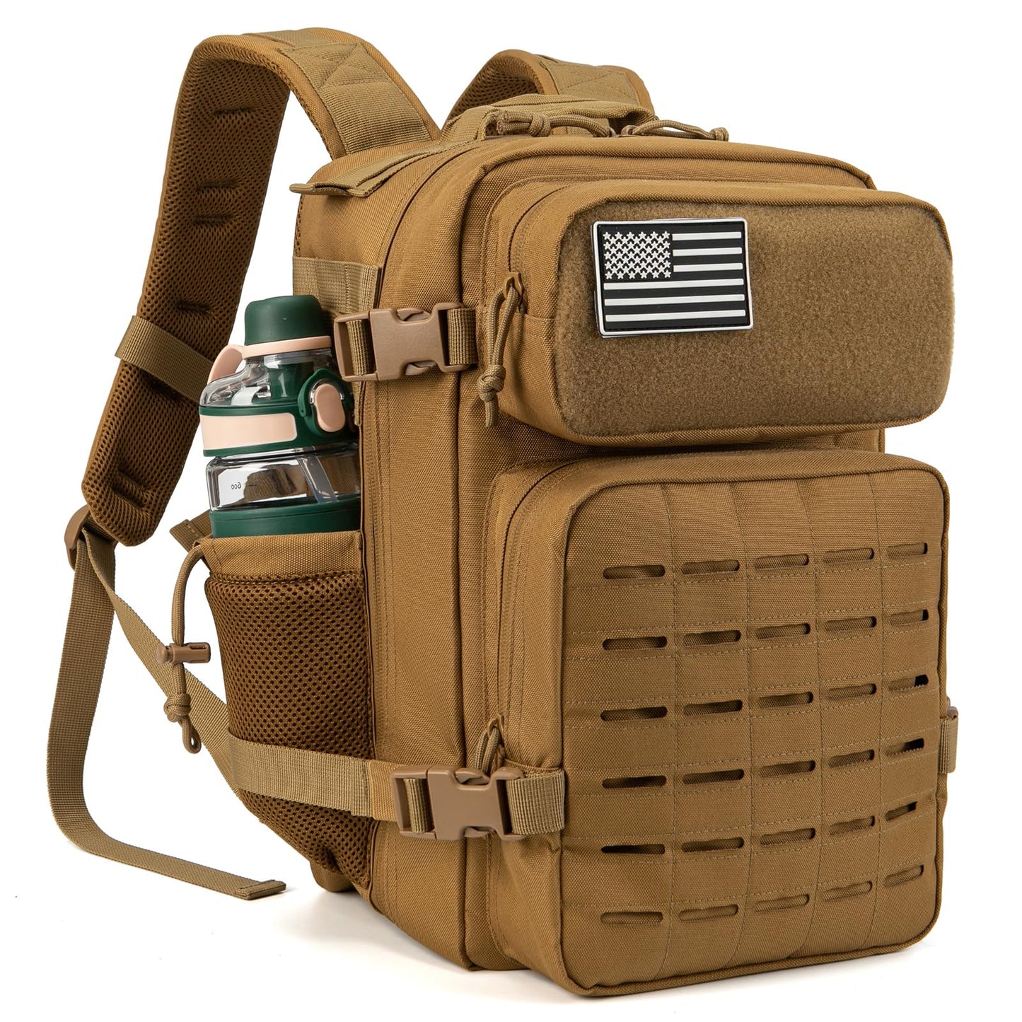 QT&QY 25L/35L/45L Military Tactical Backpack For Men Molle Daypack 3 Day Bug Out Bag Hiking Rucksack With Bottle Holder