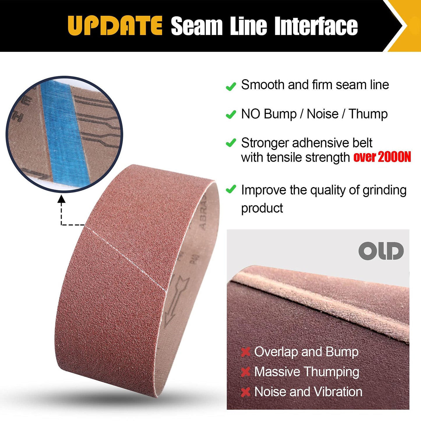 3×18 Inch Belt Sander Sanding Belt, 21 Pack Belt Sander Paper 40/60/80/120/180/240/400 Grits Assortment Aluminum Oxide Sanding Belts for Belt Sander Knife Sharpening Wood Metal Polishing