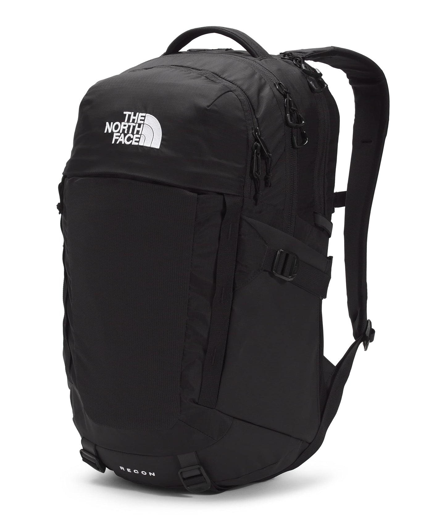 THE NORTH FACE Recon Everyday Laptop Backpack | Daypack with Water Repellent Finish, 16" Laptop Sleeve, 2 Water Bottle Pockets, TNF Black/TNF Black-NPF, One Size
