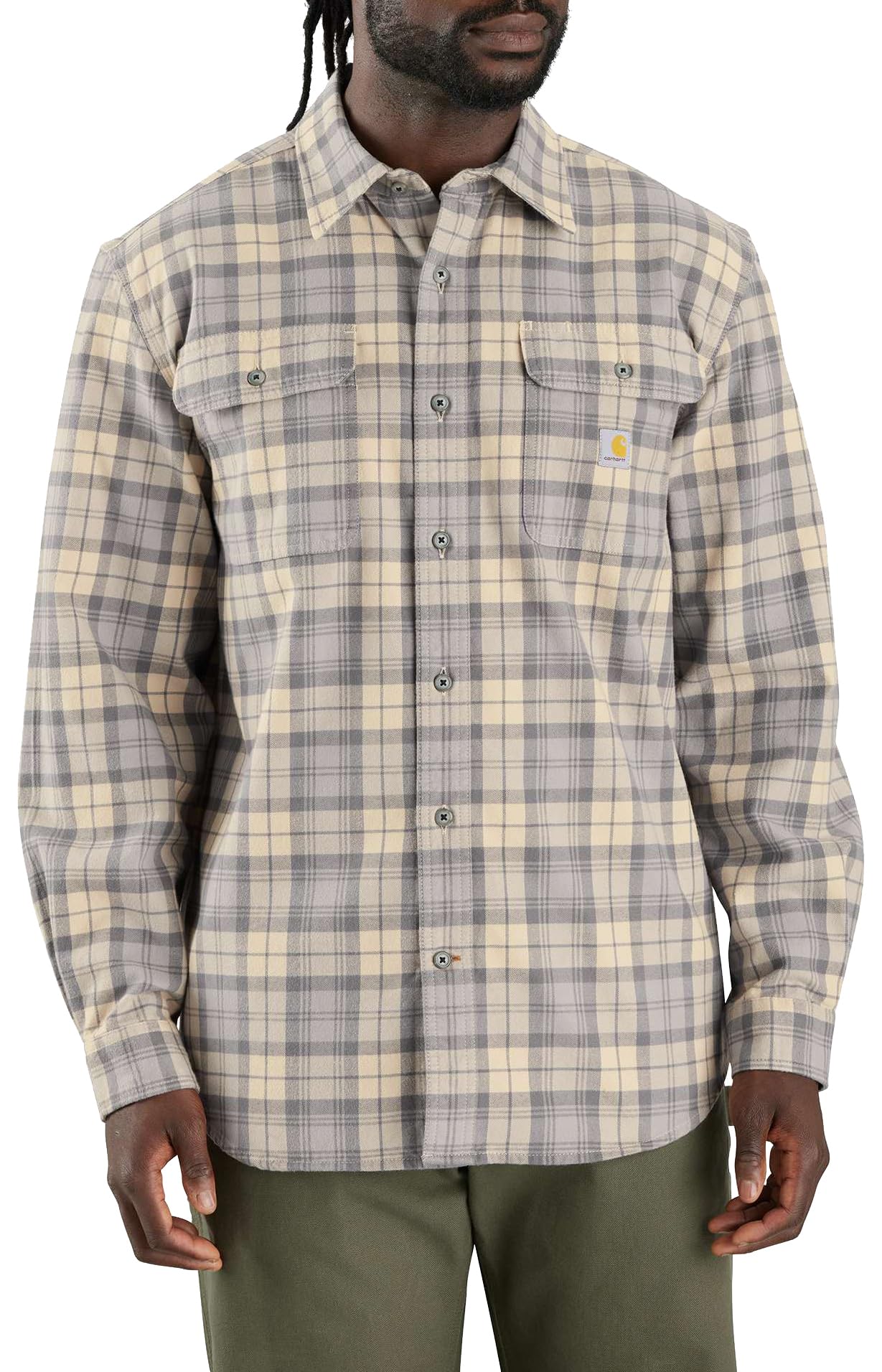 Carhartt Men's Loose Fit Heavyweight Flannel Long Sleeve Plaid Shirt