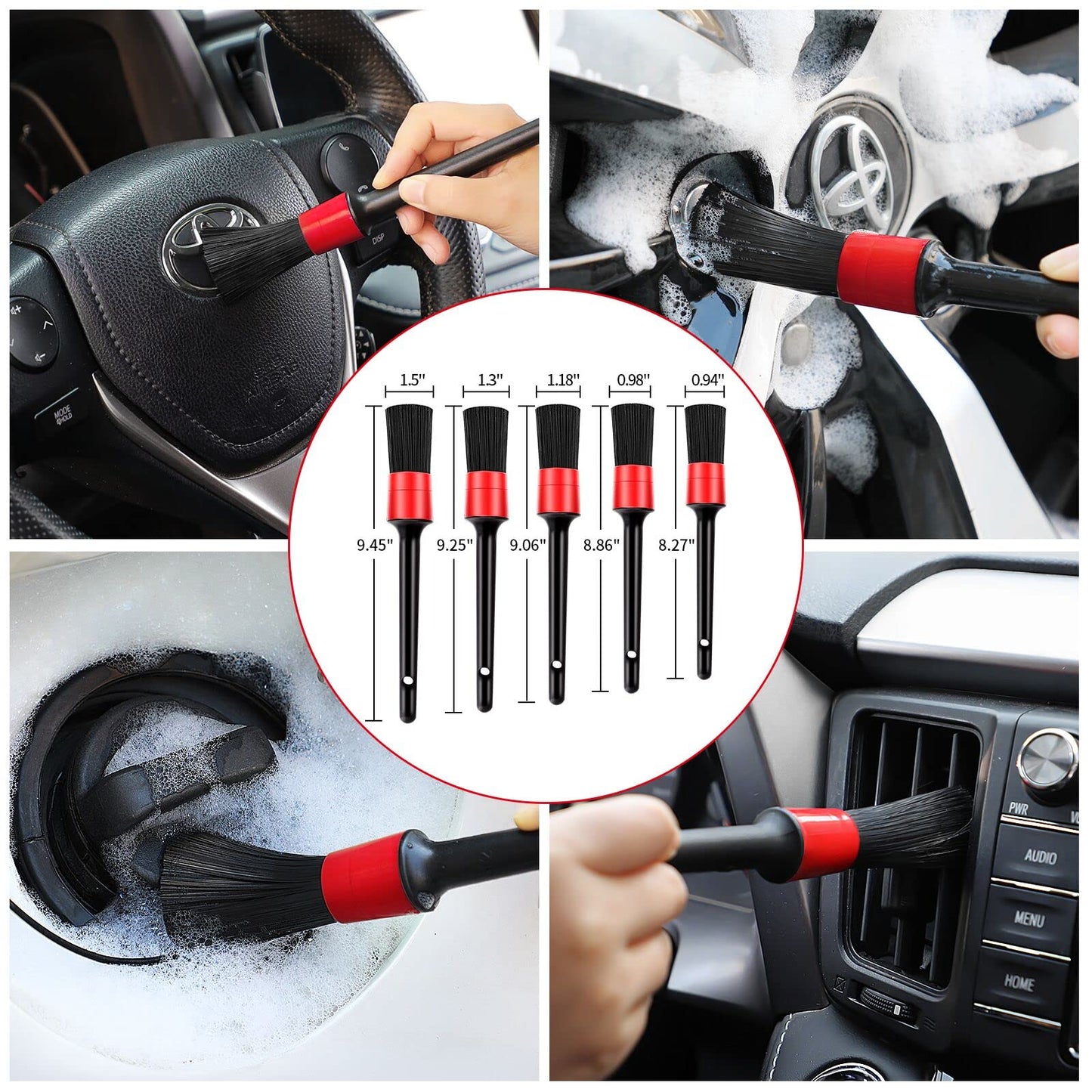 62'' Car Wash Brush with Long Handle Chenille Microfiber Car Wash Mop Mitt Car Cleaning Kit Windshield Window Squeegee Car Duster Microfiber Towels Wheel Tire Brush for Cars RV Truck Boat