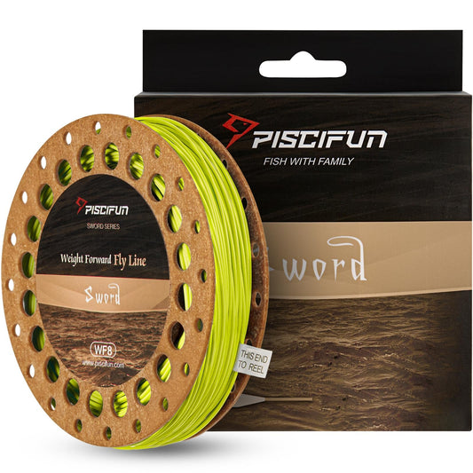 Piscifun Sword Fly Fishing Line with Welded Loop, Weight Forward Floating Fly Line, Available in WF1, WF2, WF3, WF4, WF5, WF6, WF7, WF8, WF9, and WF10 Weights, in Lengths of 90 and 100 Feet