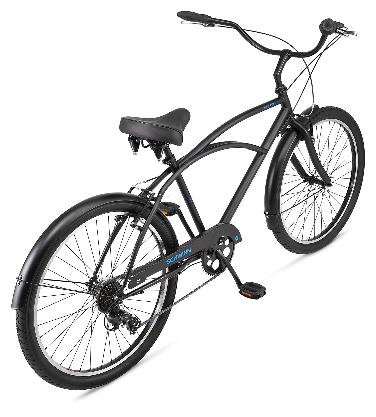 Schwinn Huron 7 Cruiser Bike, 26 Inch Bike for Women and Men, 7-Speed Beach Cruiser Bicycle, Linear Pull Brakes, Comfortable Padded Seat, Upright Riding Position, Adult Bicycle