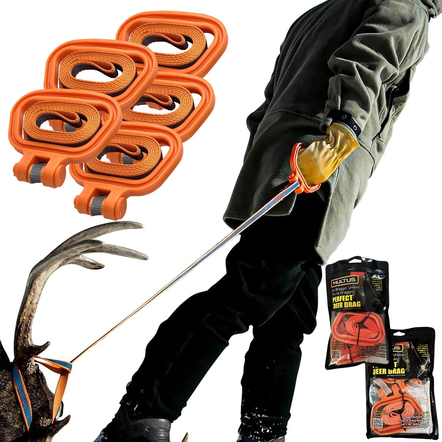 MULTUS Perfect Deer Drag Rope - Unique Hunting Gifts for Men - Essential Hunting Gear and Accessories - Deer Pull Strap