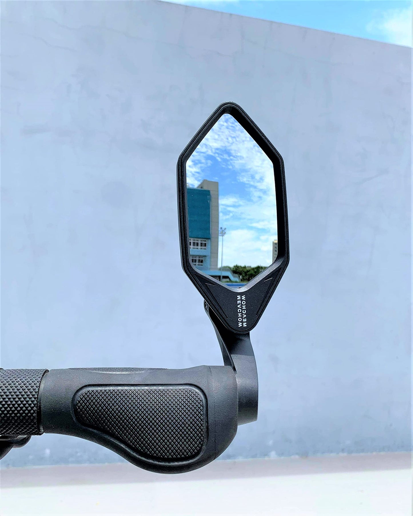 MEACHOW New Bar End Bike Mirror, Crystal UHD Automotive Grade Glass Lens E-Bike Mirrors, Scratch Resistant, Safe Rearview Mirrors, (Silver Left Side) ME-022LS