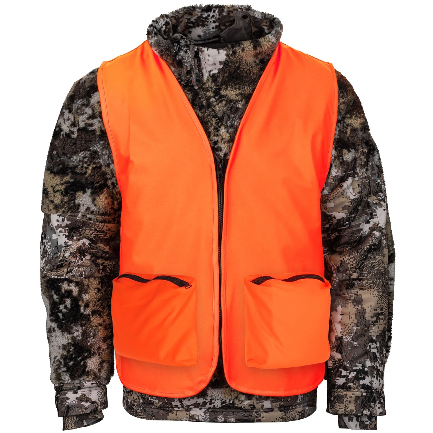 Klarny Blaze Orange Hunting Vest with Pockets, High-Visibility, Waterproof, Ultra-Quiet Deer and Bow Hunting Gear Accessories