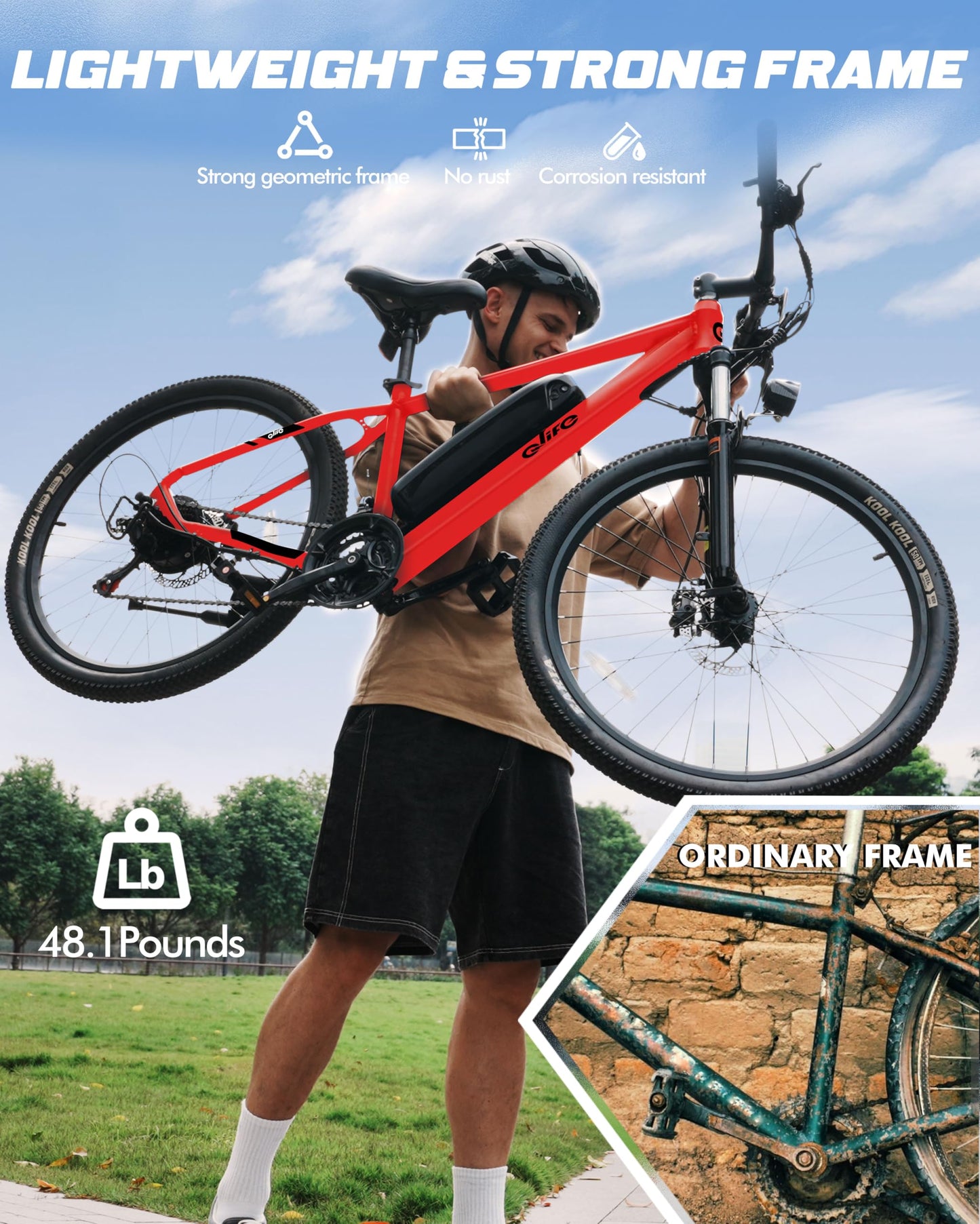 Racer Electric Bike for Adults - 21-Speed Mountain Lightweight Ebike with Peak 750W 22MPH Brushless Motor, 375Wh Removable Battery, 26X2.1 Tire Step Over E-MTB, Up to 40 Miles