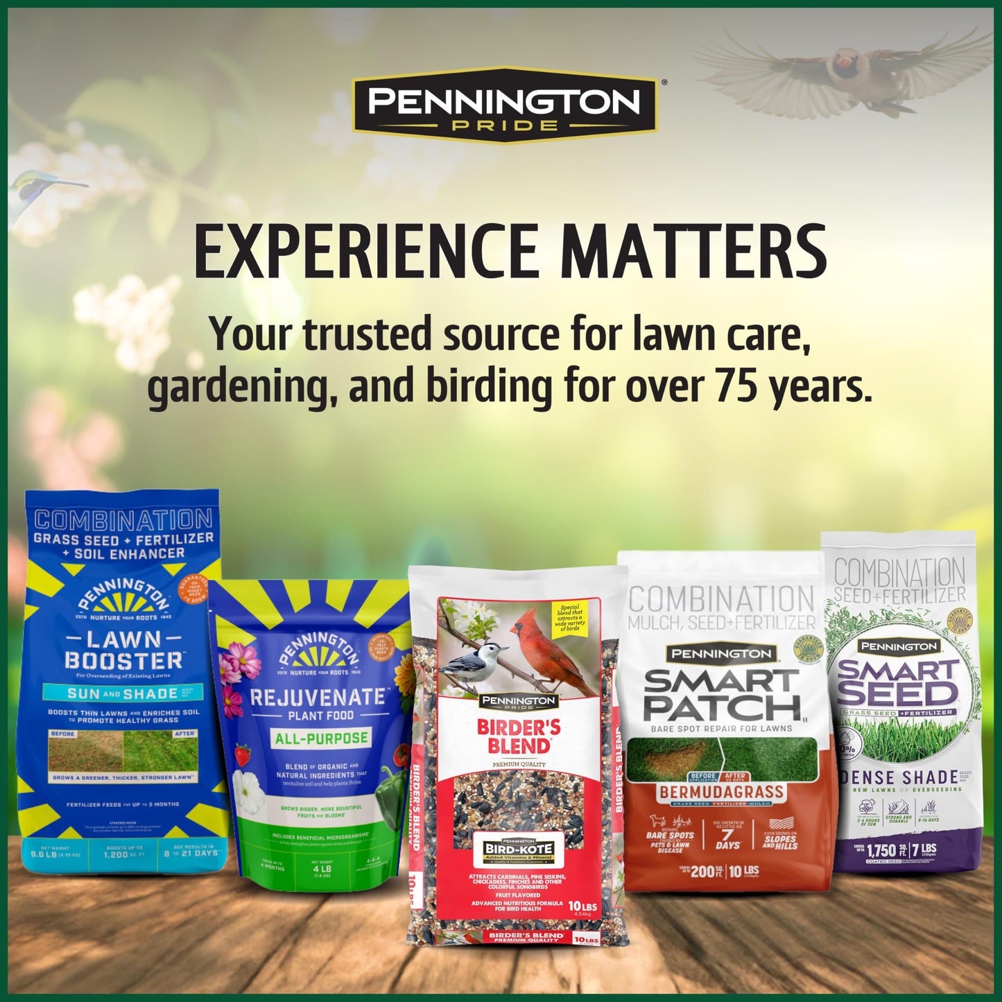 Pennington Pride Songbird Nut & Fruit Blend, Wild Bird Seed for Outside Feeders, Advanced Nutrition Formula for Bird Health, 10-lb. Bag