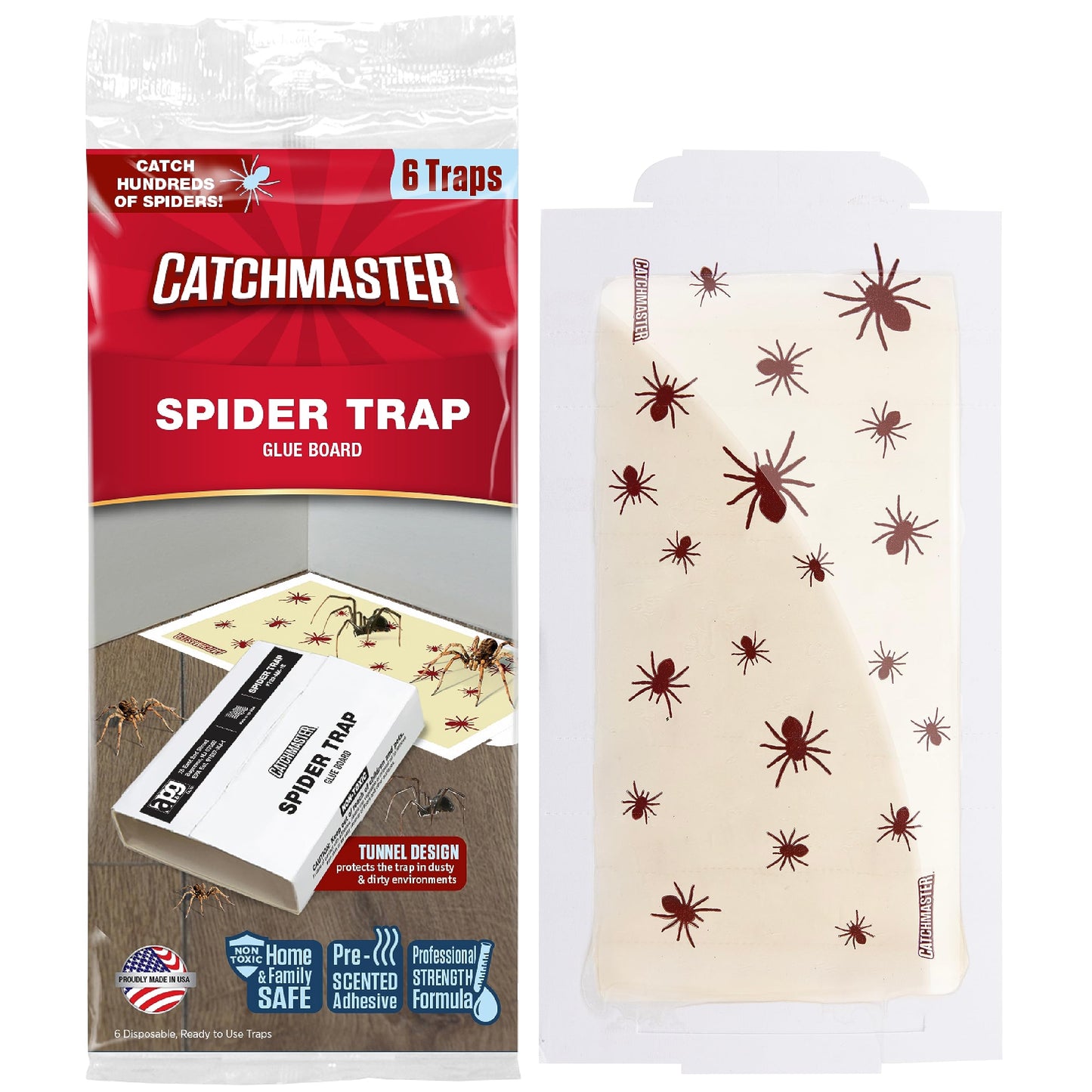 Catchmaster Centipede XL Giant Glue Boards 6-PK, Adhesive Bug Catcher, Cricket, Roach, Scorpion & Spider Traps for Home, Centipede Killer, Insect Glue Traps for House & Garage, Pet Safe Pest Control