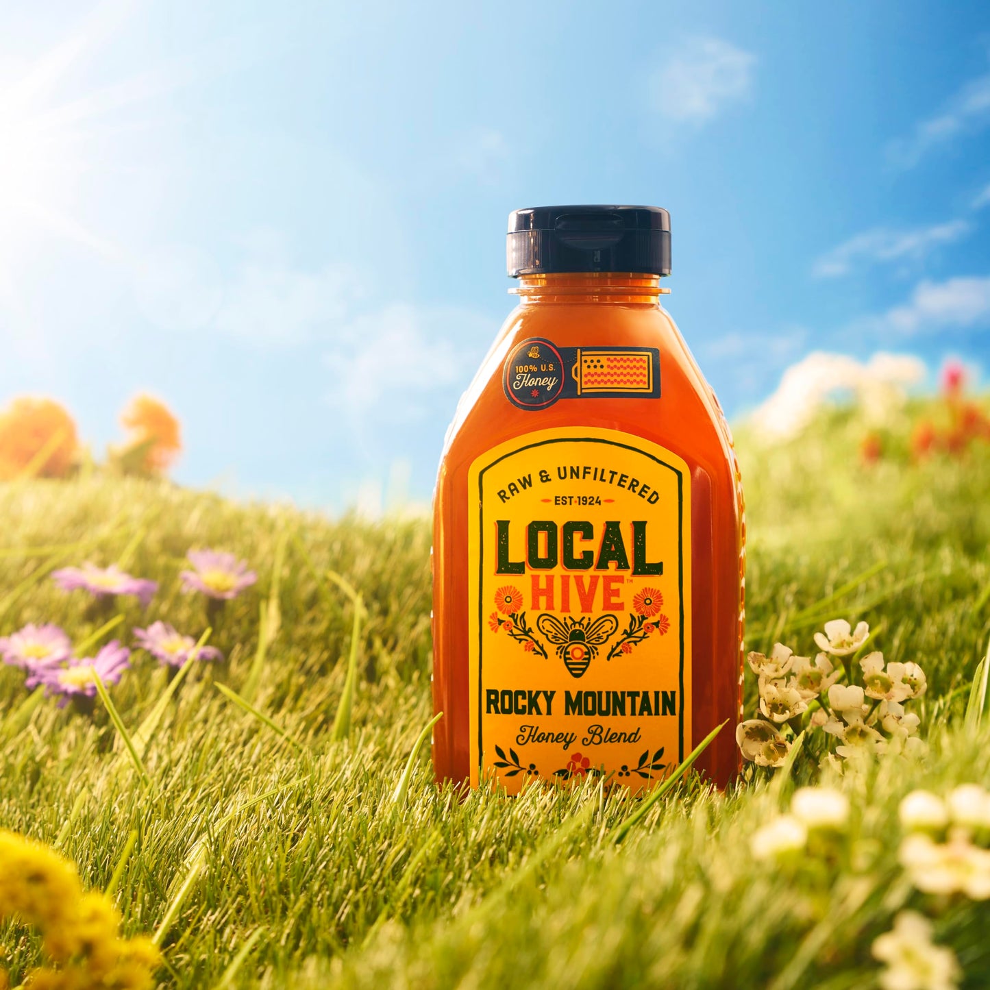 Local Hive Midwest Raw Unfiltered Honey – 16 oz, 100% Pure US Honey, Sourced from American Bees and Beekeepers - Natural Sweetener, Ideal for Tea, Baking, and Cooking
