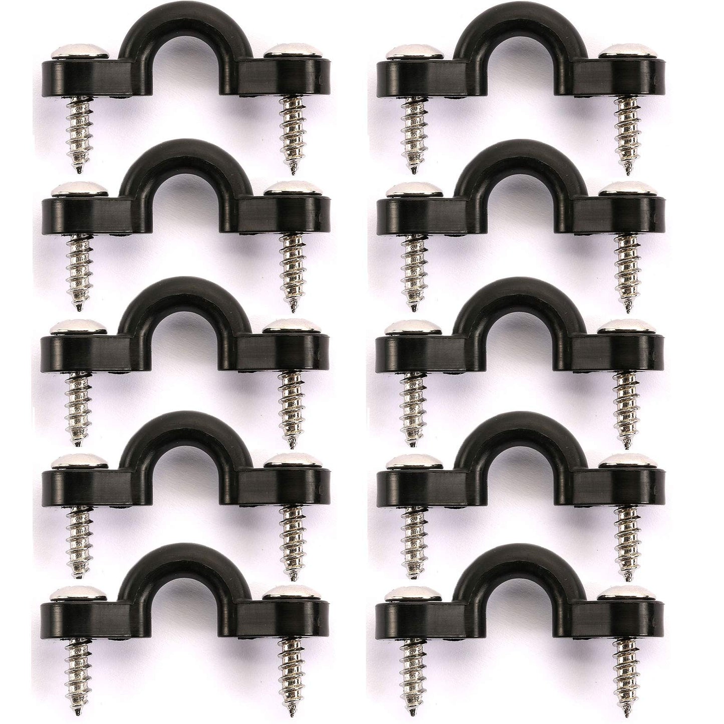 Kayak Pad Eye Kit, 10PCS Nylon Bungee Deck Loops Tie Down Pad Eye with 20 Screws for Boat Kayak Deck Rigging Kit