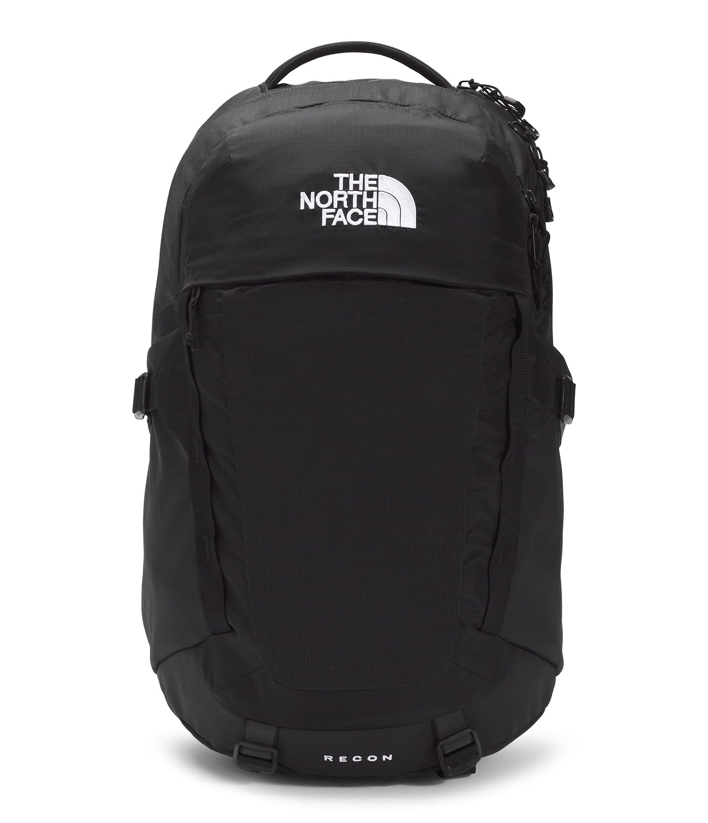 THE NORTH FACE Recon Everyday Laptop Backpack | Daypack with Water Repellent Finish, 16" Laptop Sleeve, 2 Water Bottle Pockets, TNF Black/TNF Black-NPF, One Size