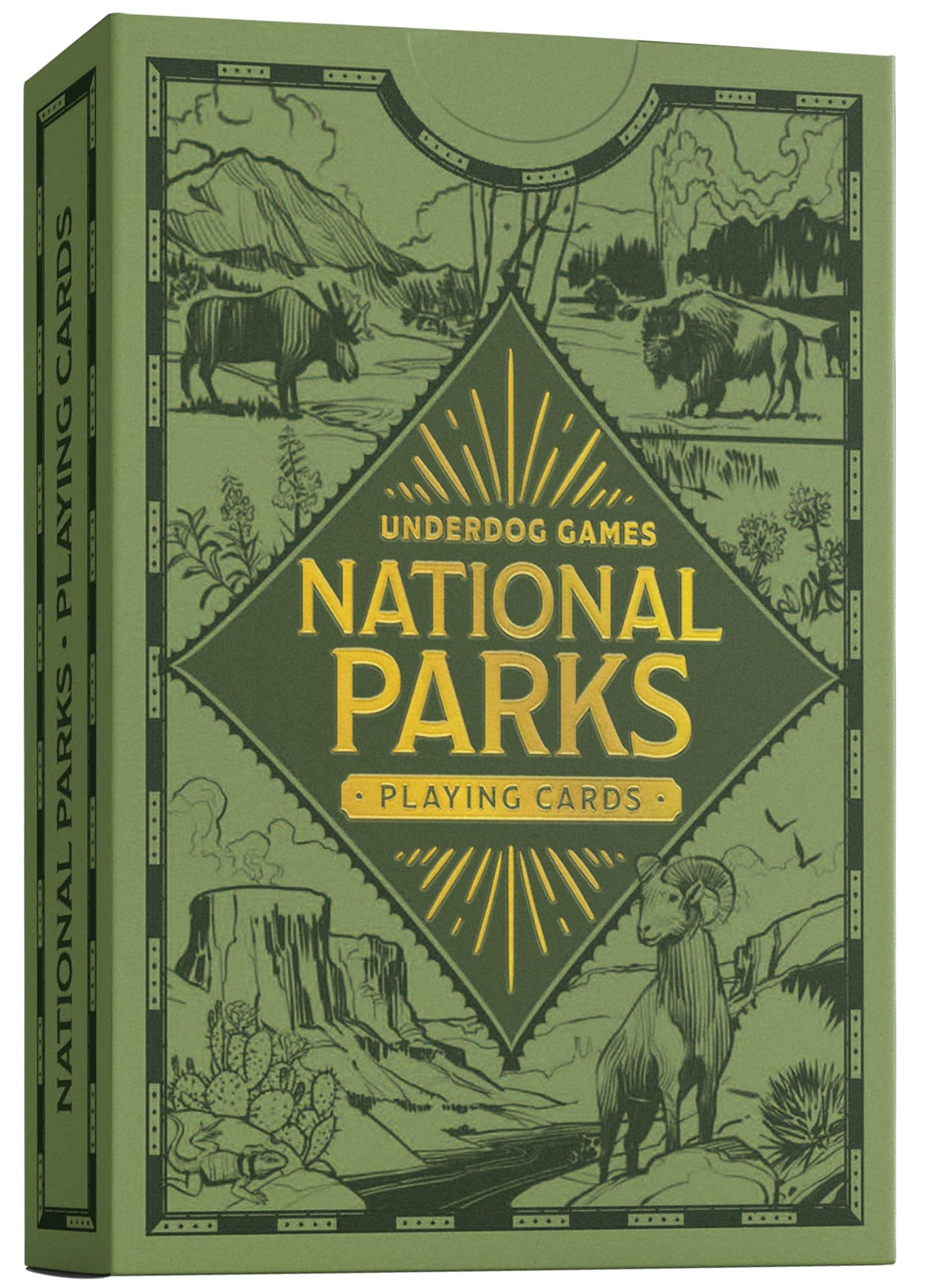 Underdog Games National Parks Themed Playing Cards | 52 Pieces of Stunning Custom Art | Unique Park for Every Card in The Deck