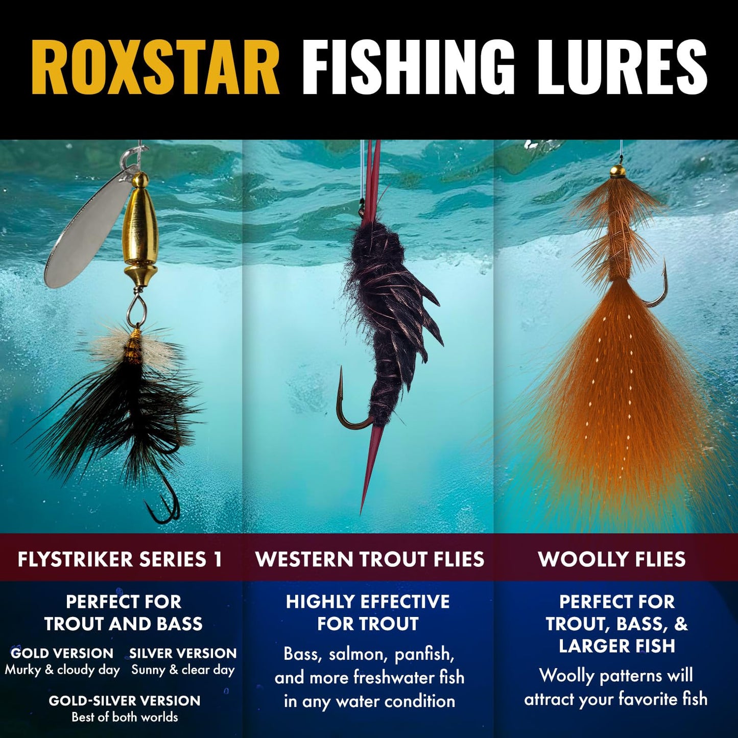 RoxStar Fly Fishing Shop | Proudly Hand Tied in The USA | Western Trout Fly Assortment | Top 24 Producing Trout Flies for The West | Gift Box Included | (24 Pack)