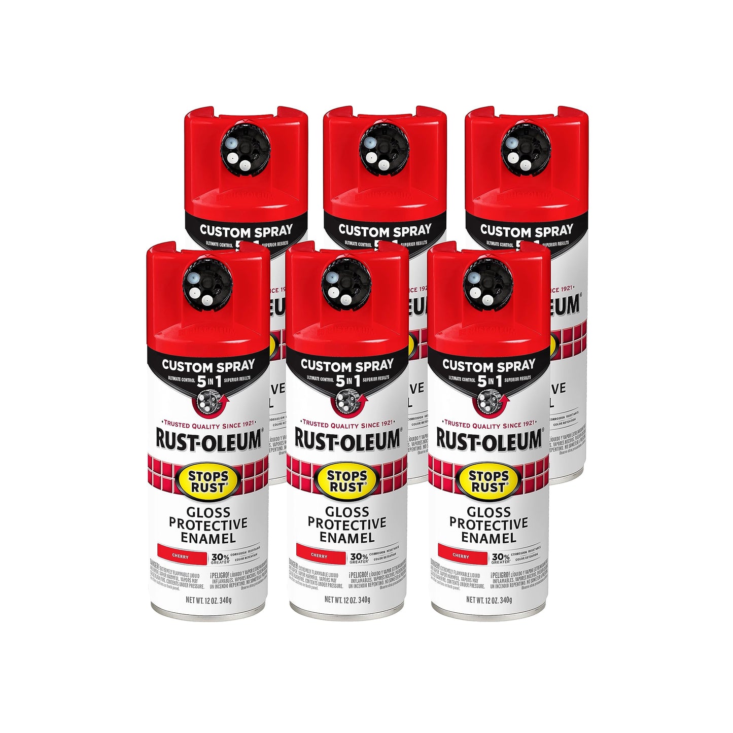Rust-Oleum 376892 Stops Rust Custom Spray 5-in-1 Spray Paint, 12 oz, Gloss Leather Brown
