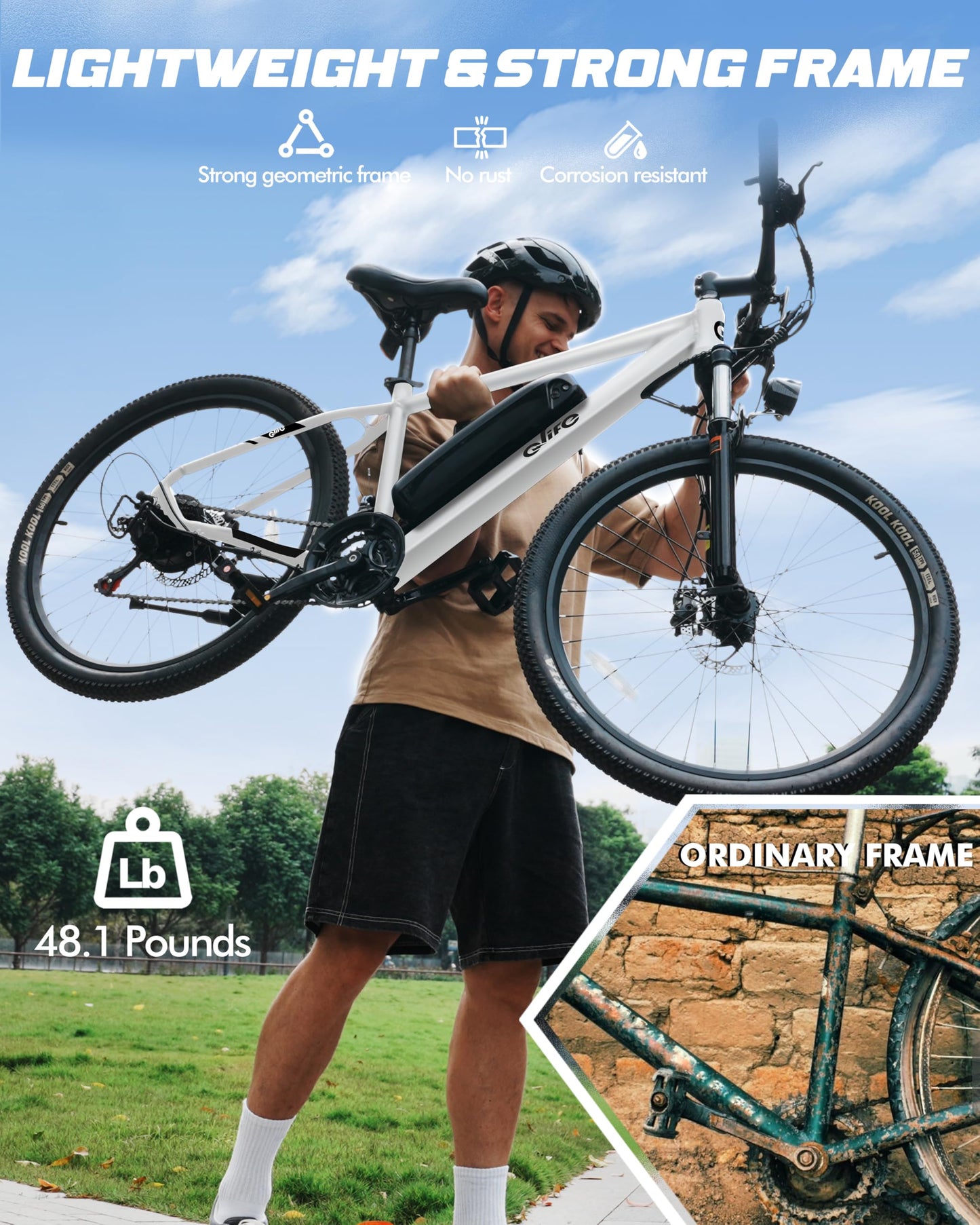 Racer Electric Bike for Adults - 21-Speed Mountain Lightweight Ebike with Peak 750W 22MPH Brushless Motor, 375Wh Removable Battery, 26X2.1 Tire Step Over E-MTB, Up to 40 Miles