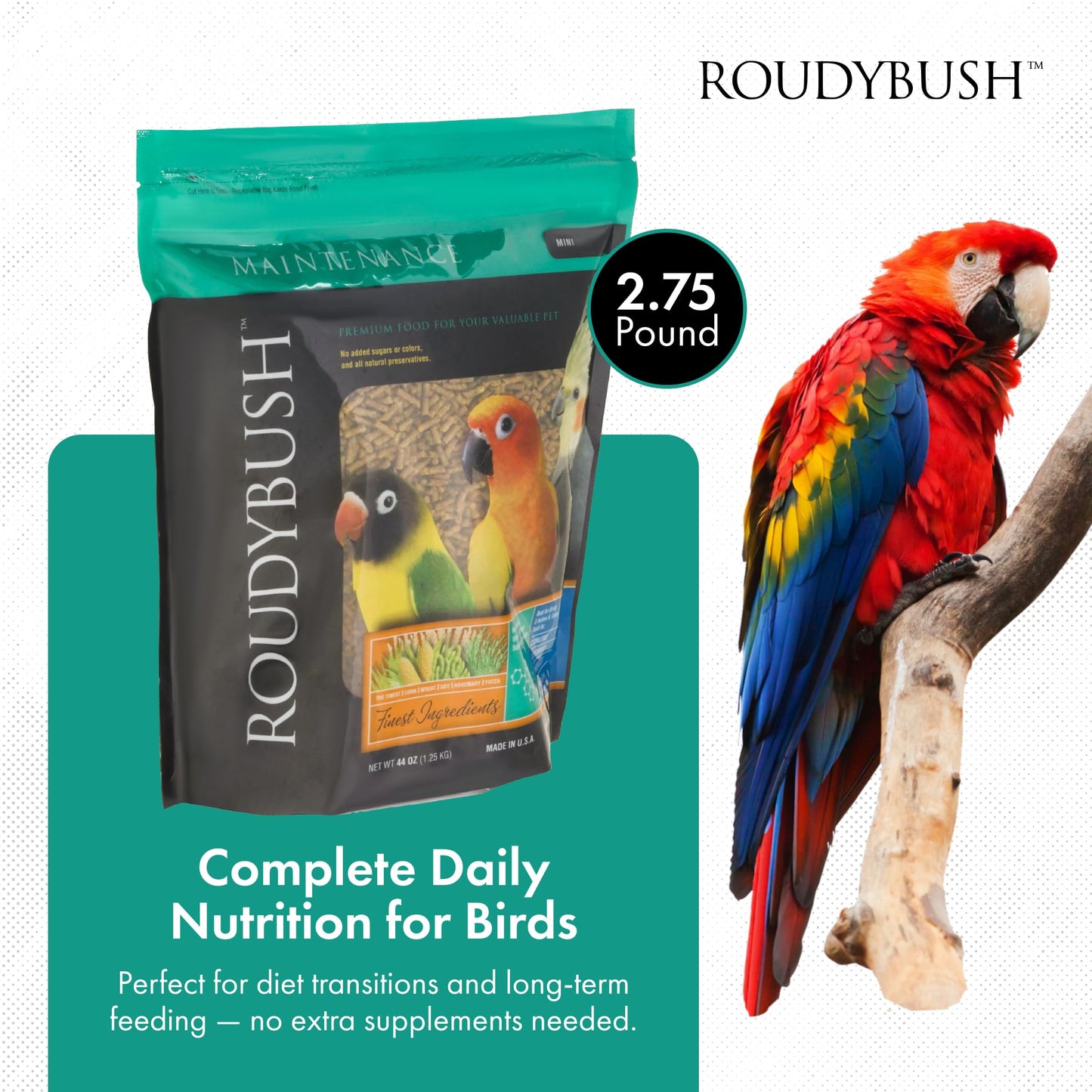Roudybush Daily Maintenance Bird Food, Mini, 44-Ounce