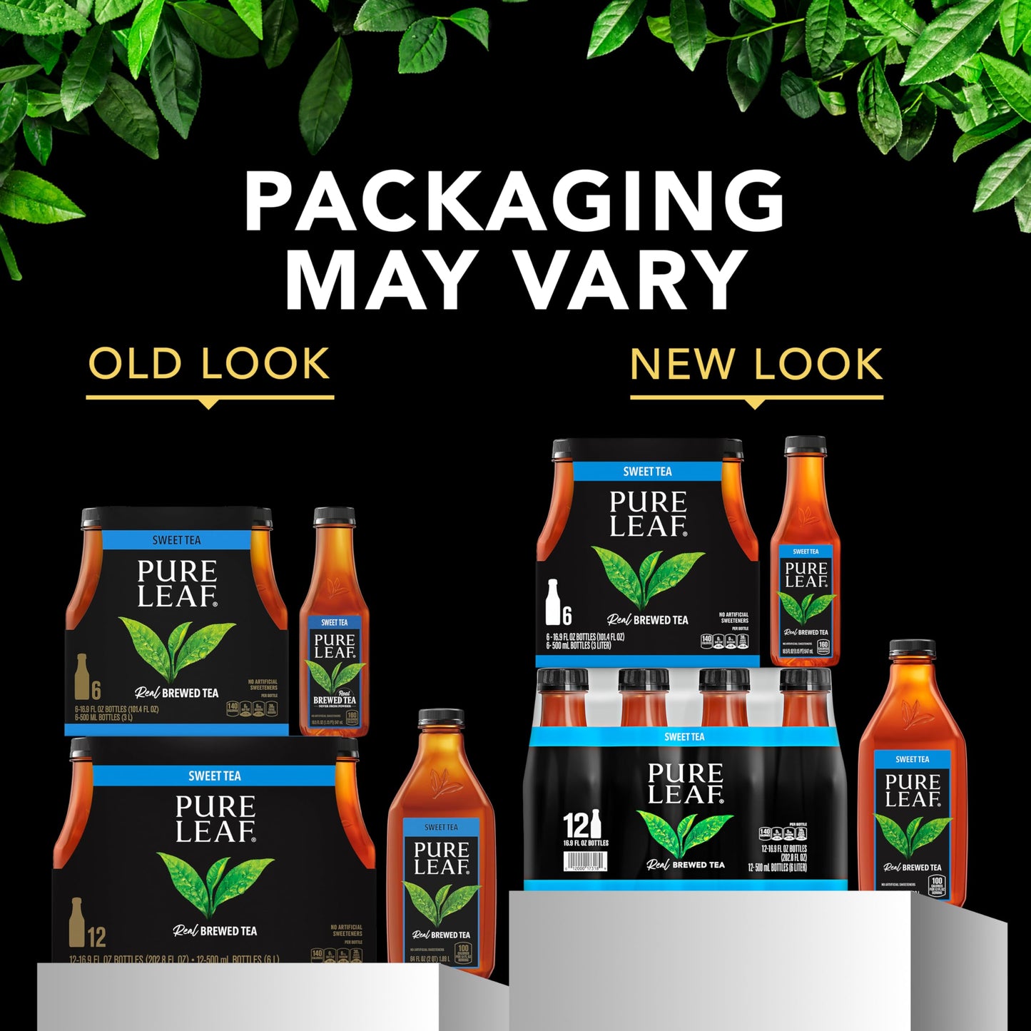 Pure Leaf Iced Tea, Unsweetened Real Brewed Tea, Zero Sugar & Zero Calories, 18.5 Fl Oz (Pack of 12)