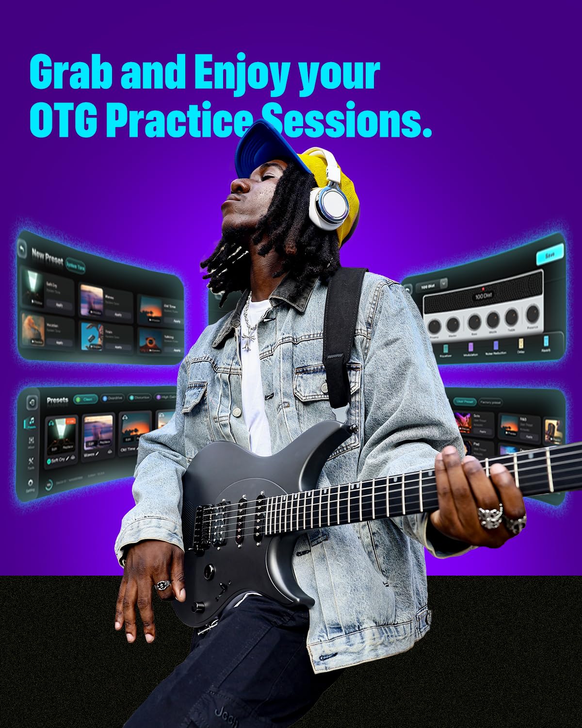 Enya Electric Guitar Inspire 39" Smart Electric Carbon Fiber Guitarra with 15W Wireless Speaker, 20 Distinct Tones, Onboard Presets, Charging Cable, Adjusting Wrench, and Gig Bag