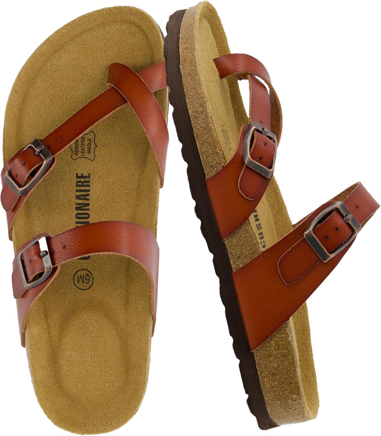 CUSHIONAIRE Women's Luna Cork Footbed Sandal With +Comfort
